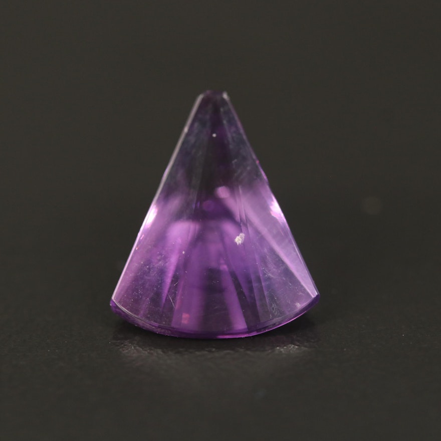 Loose 7.11 CT Fan Faceted Amethyst