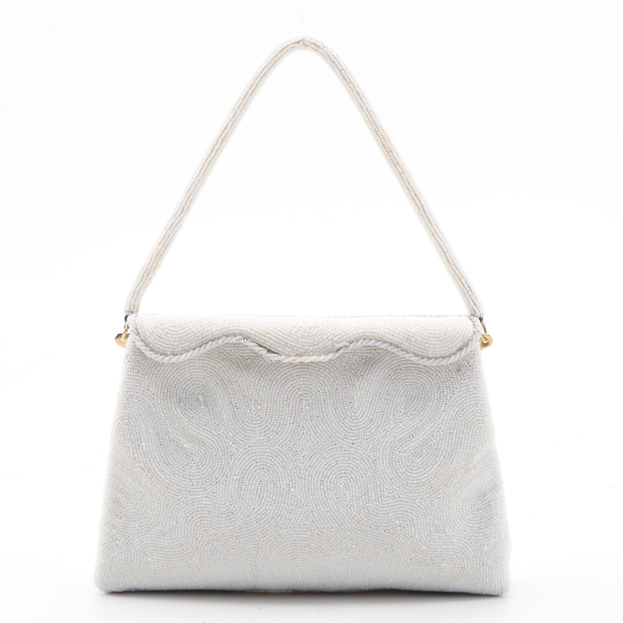 Benlux French Beaded Scalloped Flap Frame Purse