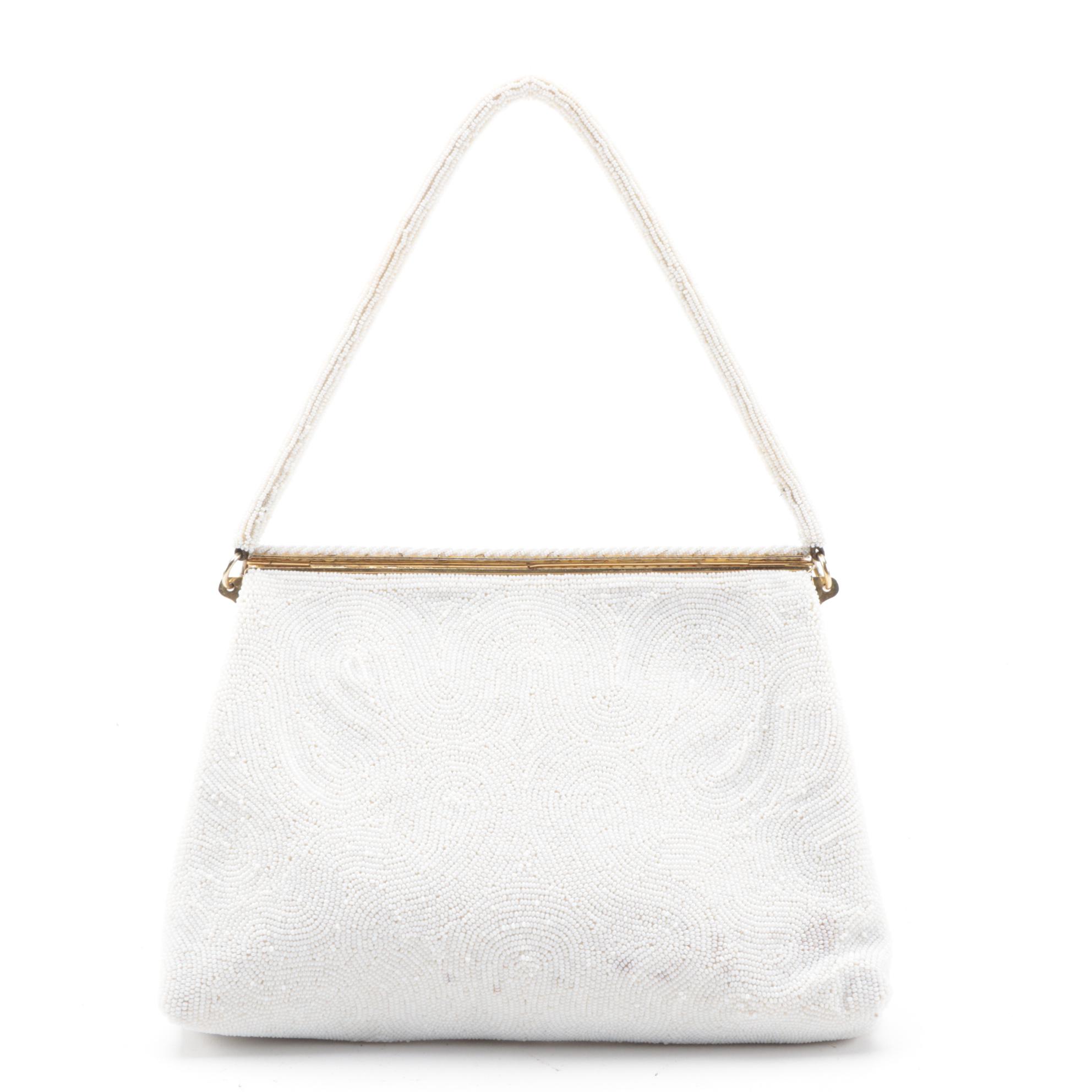 Benlux French Beaded Scalloped Flap Frame Purse