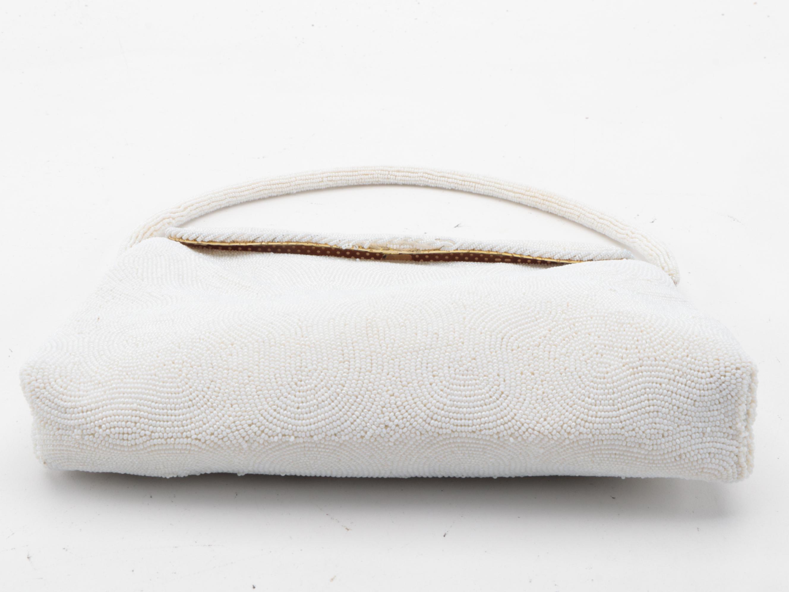 Benlux French Beaded Scalloped Flap Frame Purse