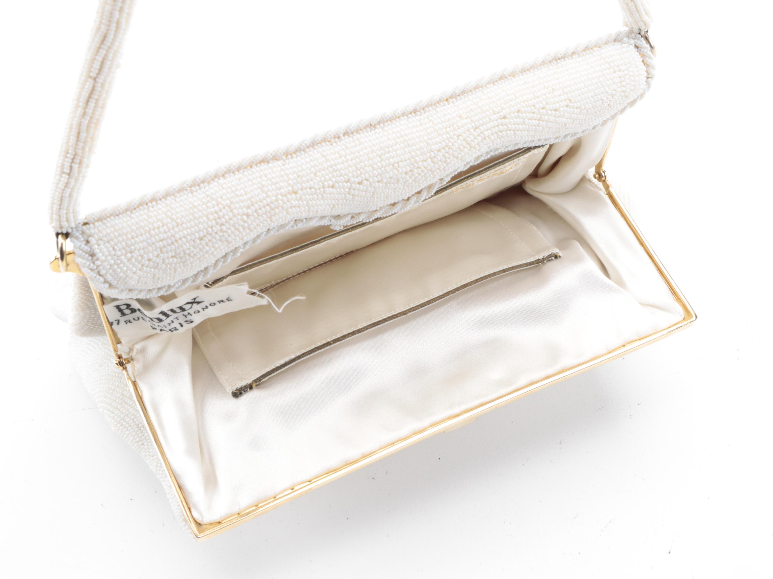 Benlux French Beaded Scalloped Flap Frame Purse