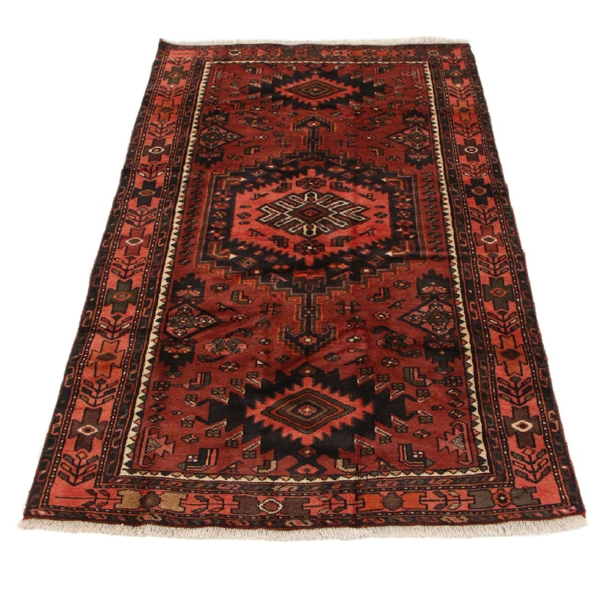 4'1 x 6'11 Hand-Knotted Persian Malayer Area Rug, 1980s