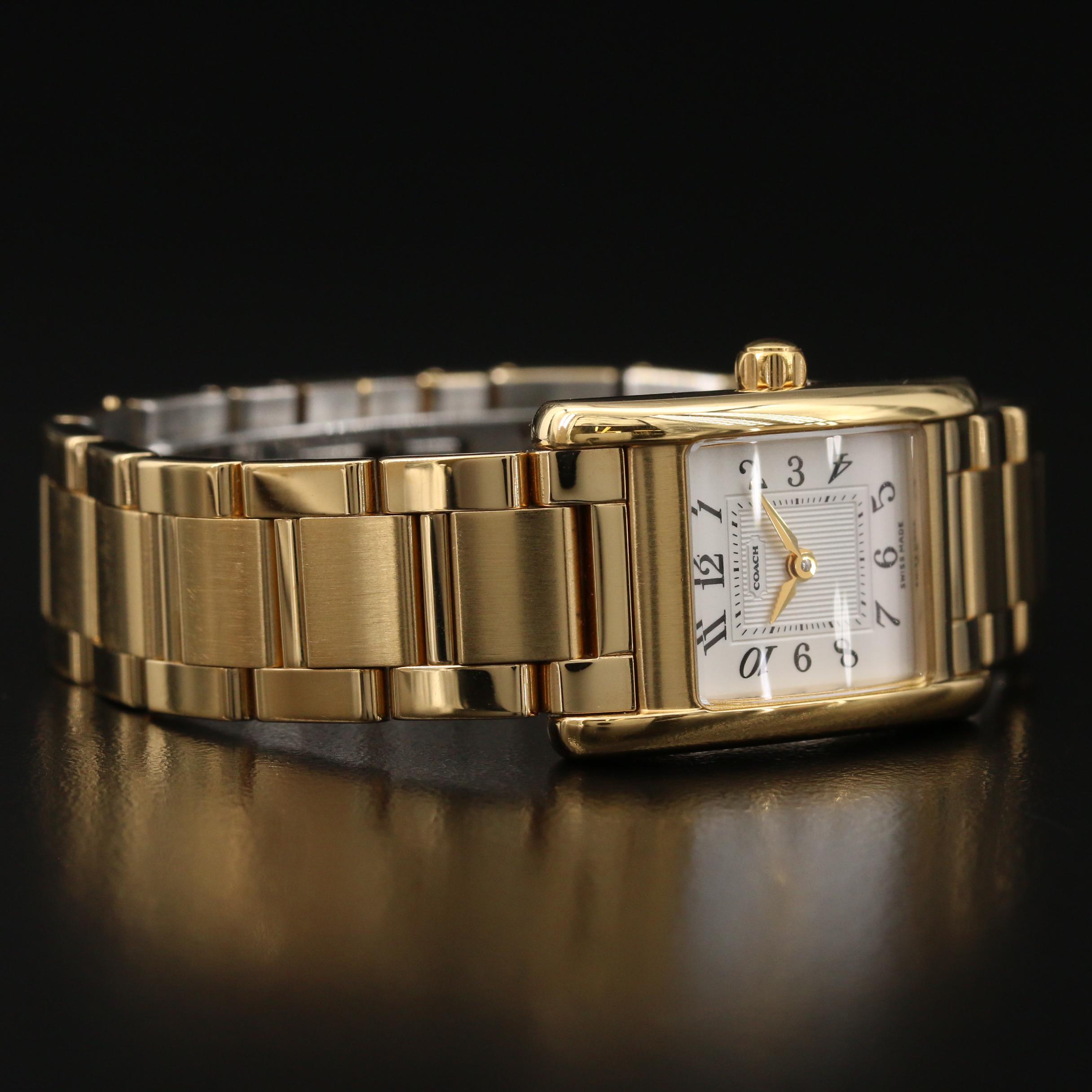 Coach Lexington Gold Tone Quartz Watch