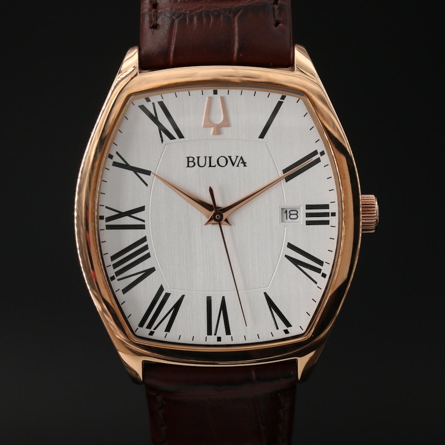 Bulova Ambassador Rose Gold Tone Quartz Wristwatch