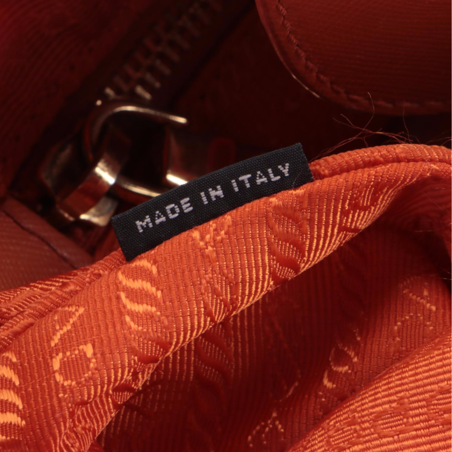 Prada Tessuto Convertible Tote in Orange Nylon and Saffiano Leather Trim