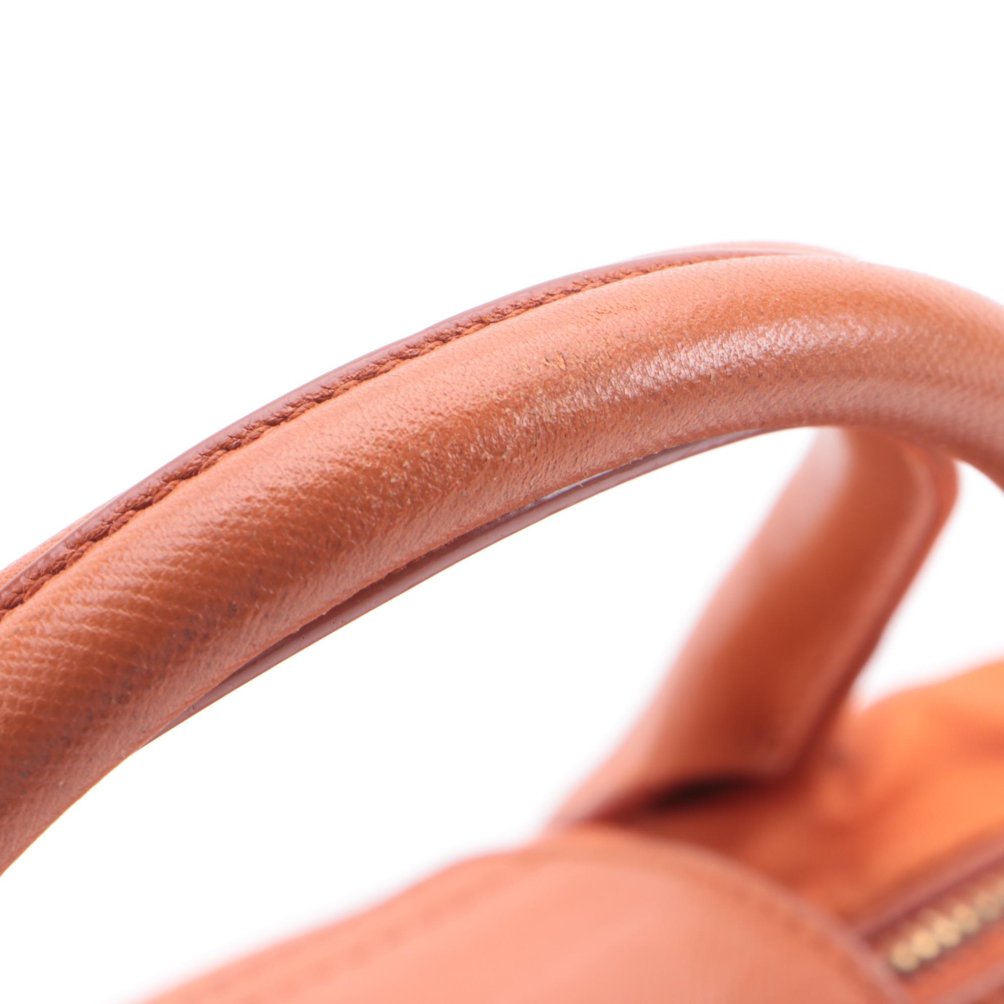 Prada Tessuto Convertible Tote in Orange Nylon and Saffiano Leather Trim