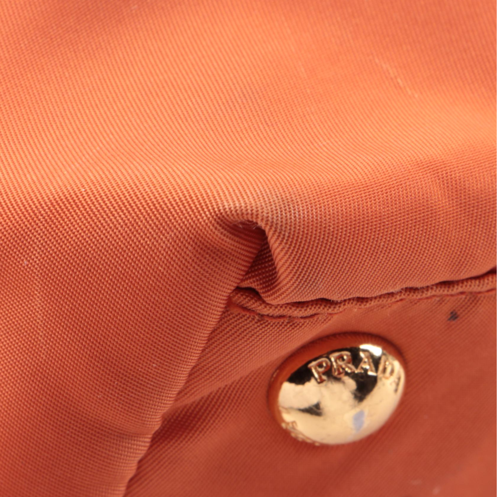 Prada Tessuto Convertible Tote in Orange Nylon and Saffiano Leather Trim