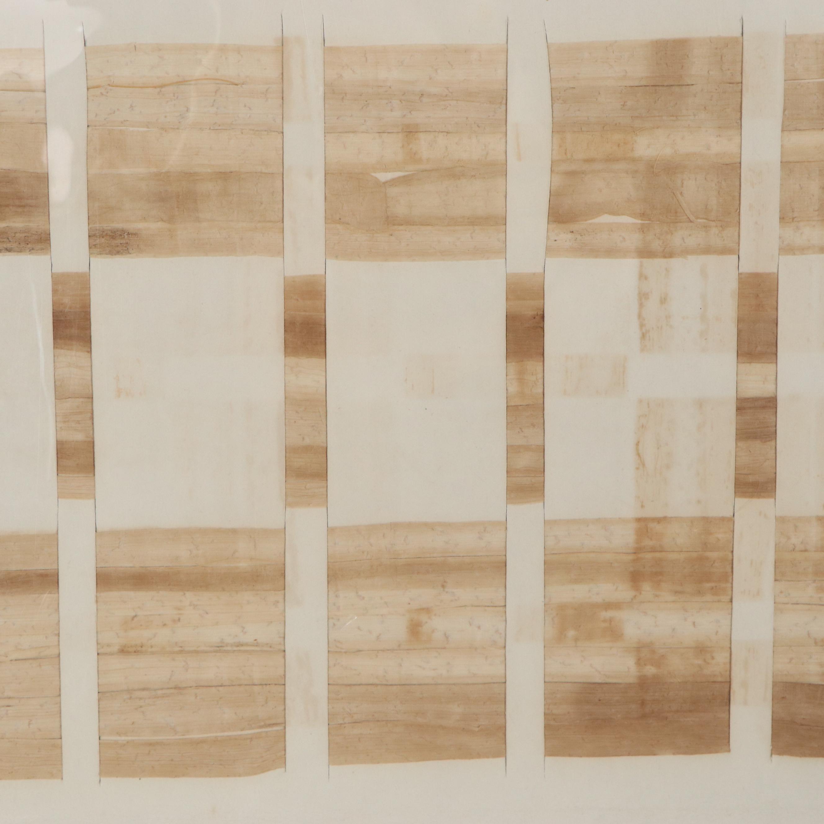 Kathy Hall Woodblocks and Mexican Folk Art Gouache Painting, Late 20th Century