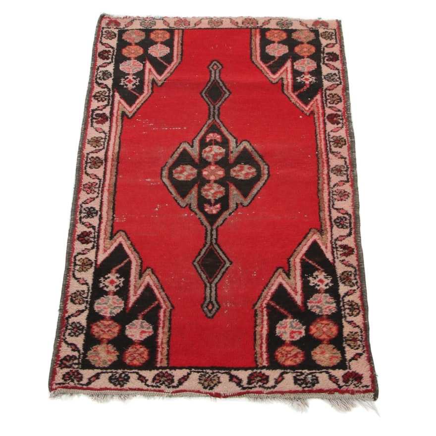 2'6 x 3'11 Hand-Knotted Persian Mazleghan Accent Rug, 1960s