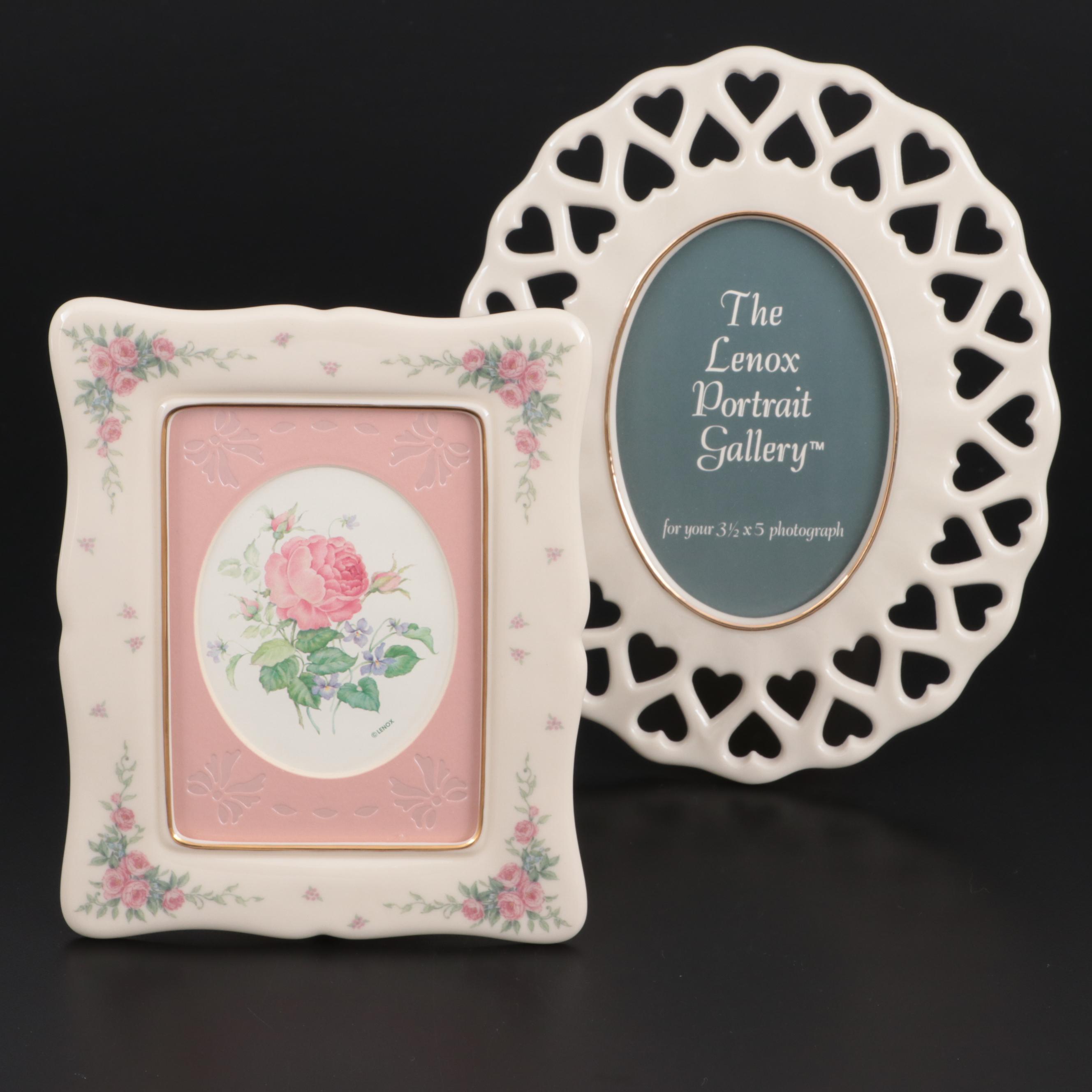 Lenox "Heart Collection" and "Petite Rose" Porcelain Picture Frames