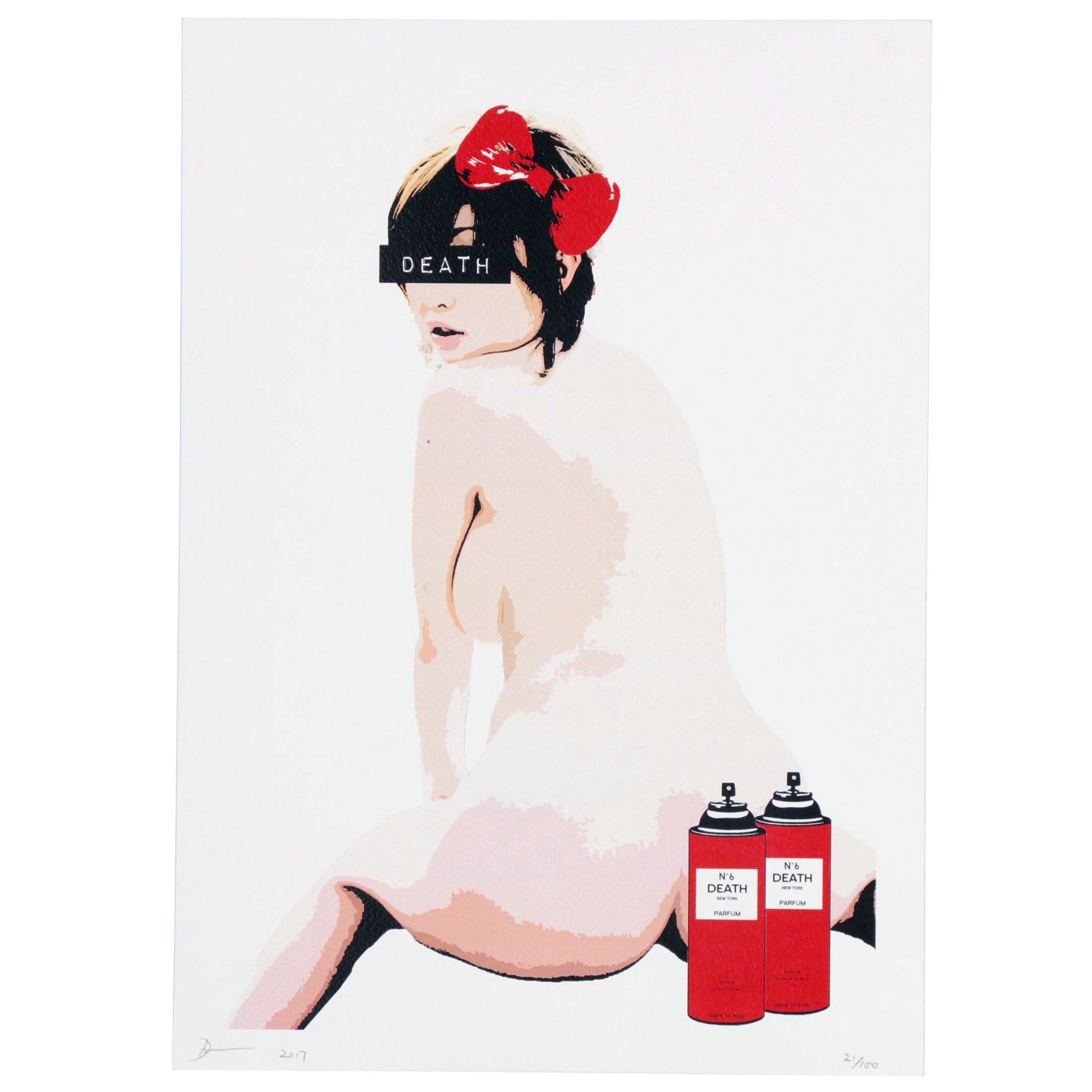 Death NYC Pop Art Graphic Print of Female Nude, 2017