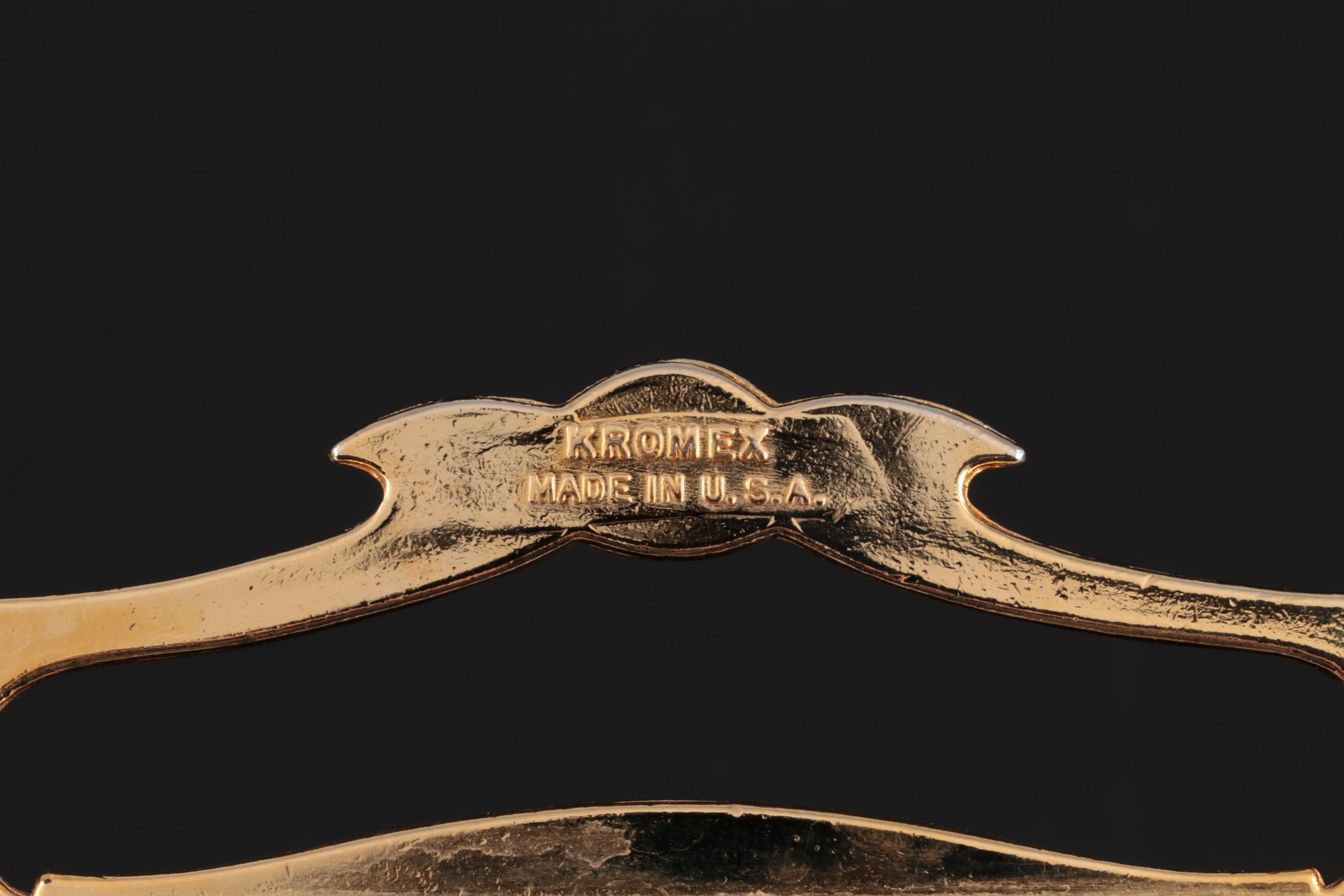 Kromex Holiday Giftware Chrome Handled Serving Tray, Mid-20th C.