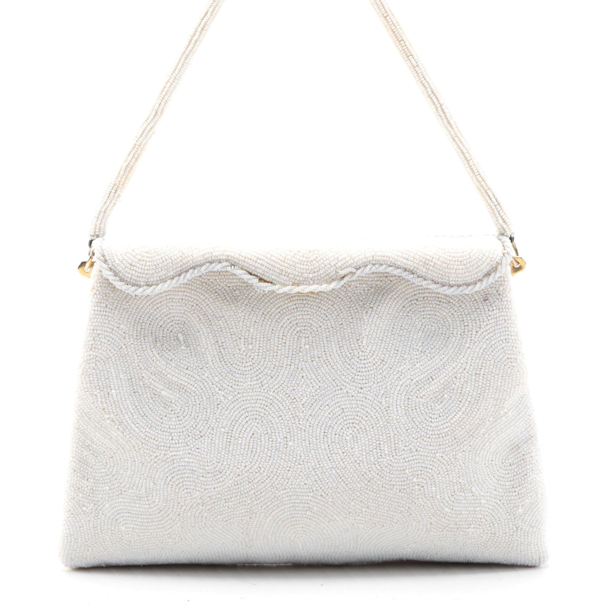 Benlux French Beaded Scalloped Flap Frame Purse