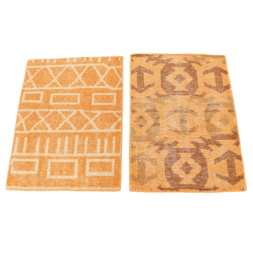2'1 x 2'11 Hand-Knotted Indian Wool Accent Rugs from The Rug Gallery