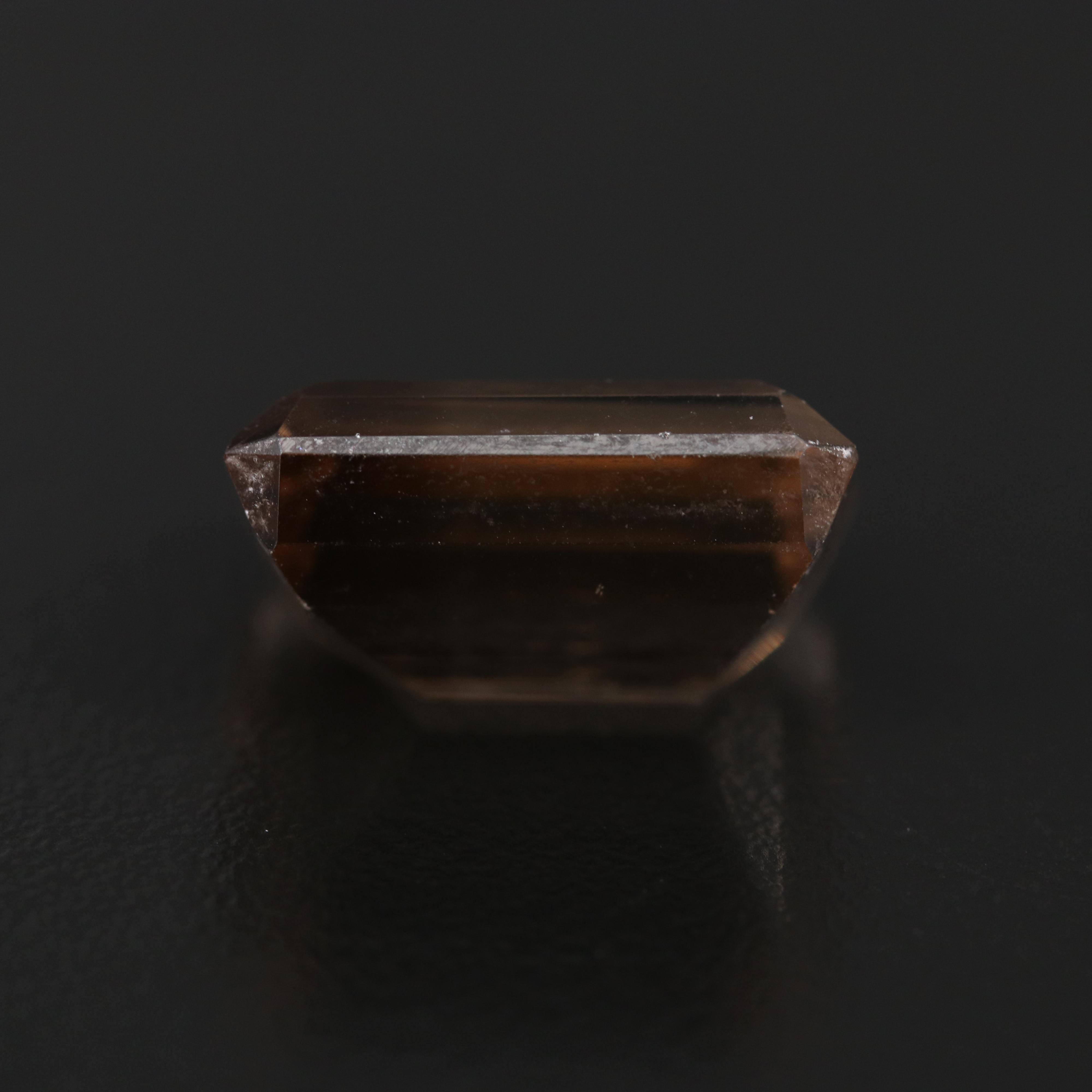 Loose 15.65 CT Rectangular Faceted Smoky Quartz