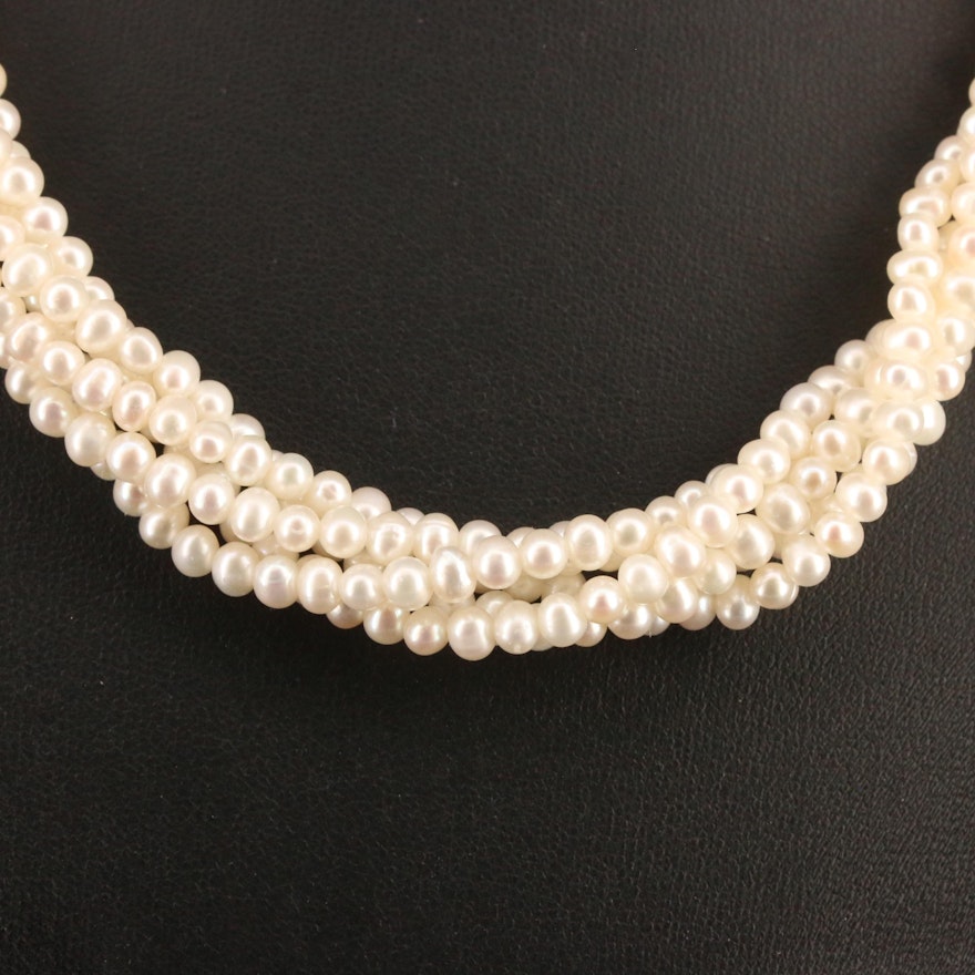 Pearl Torsade Necklace with 14K Clasp