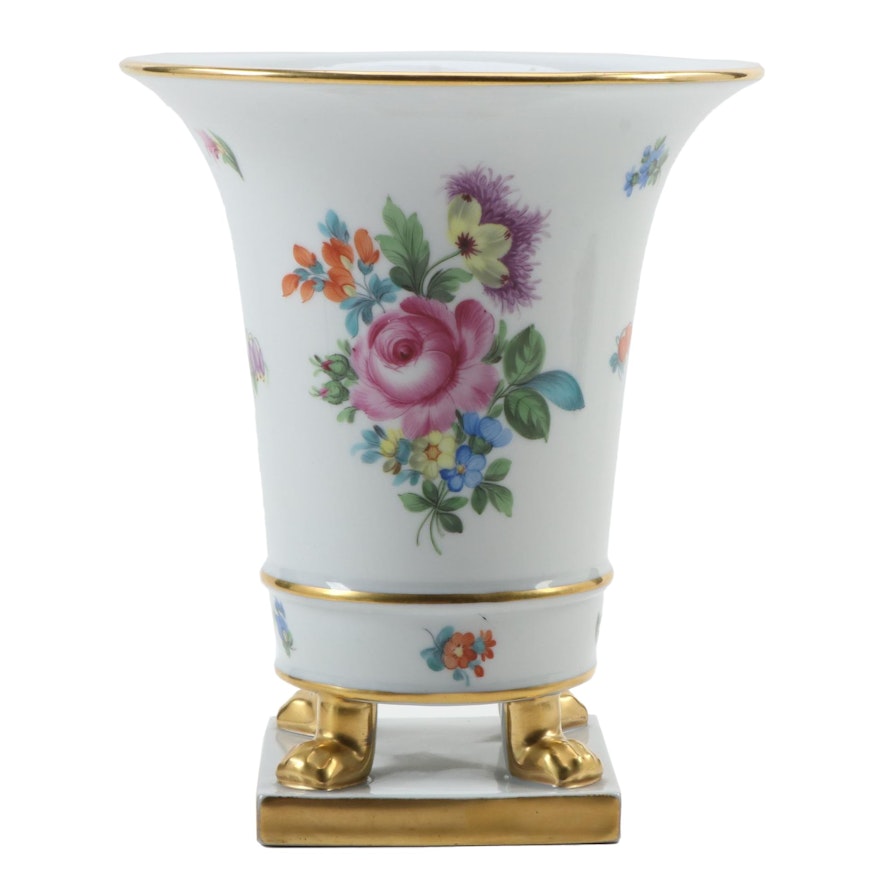 Herend "Printemps" Porcelain Claw Footed Urn