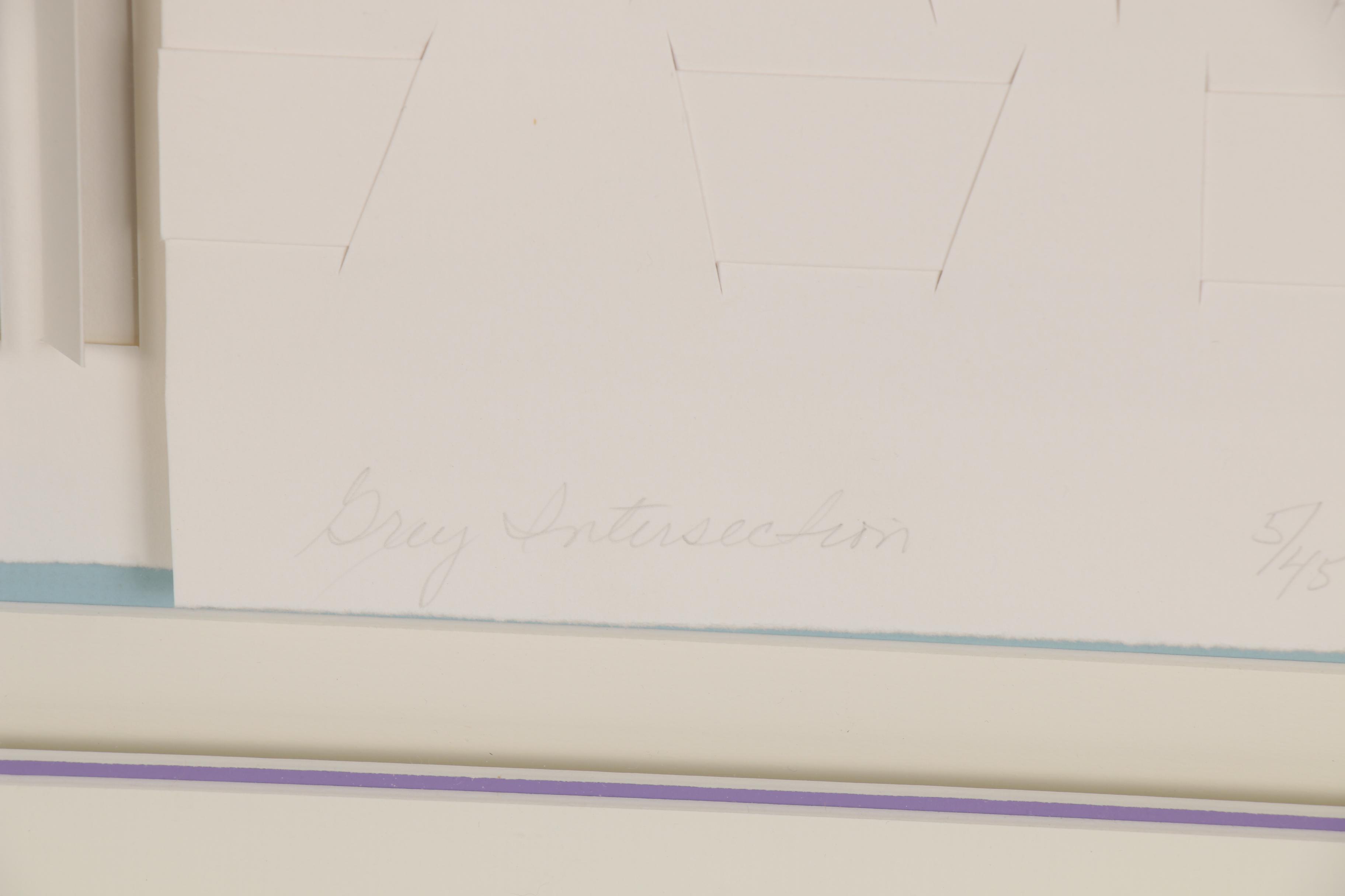 Aina Parmelee Paper-Cut Print "Grey Intersection"