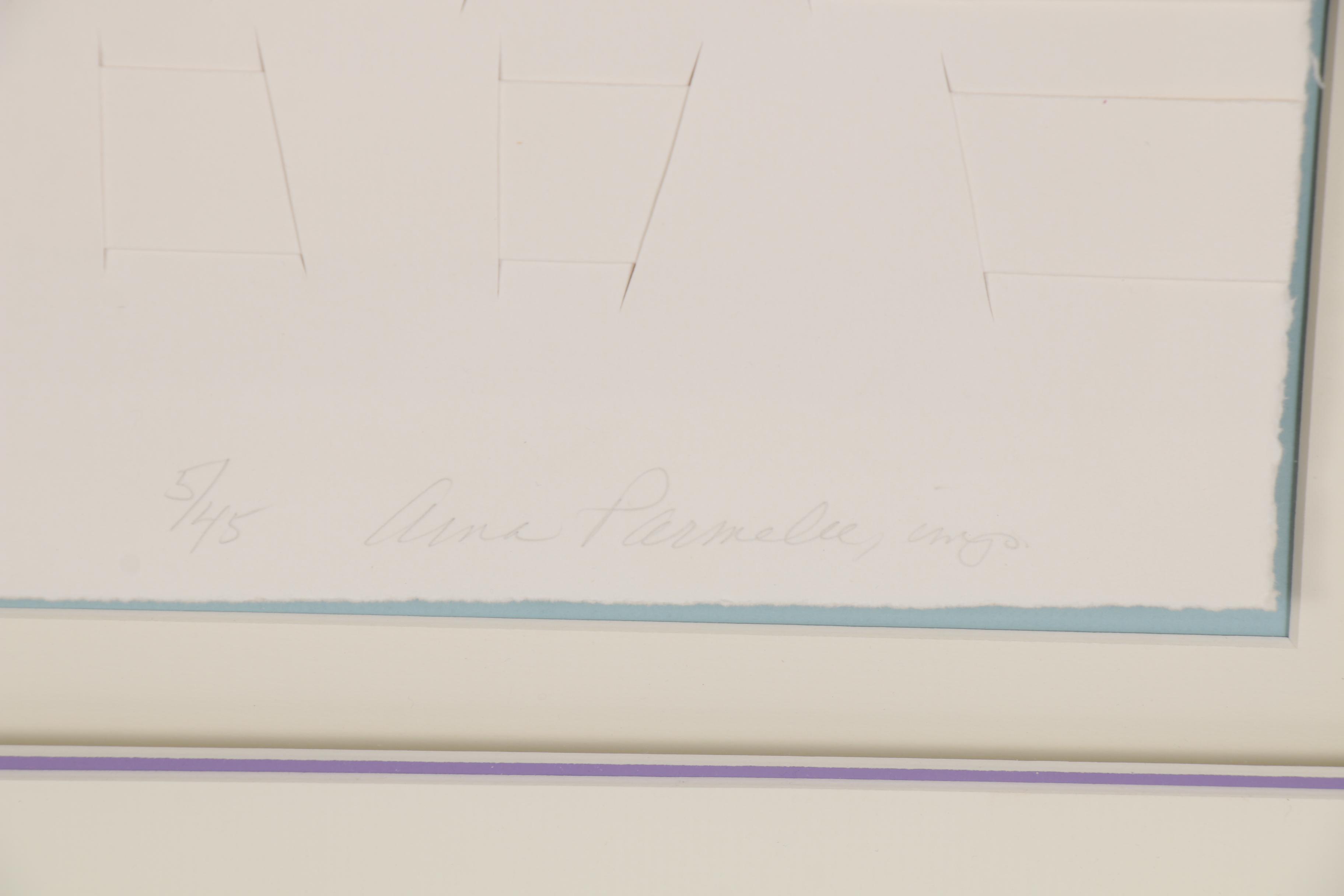 Aina Parmelee Paper-Cut Print "Grey Intersection"