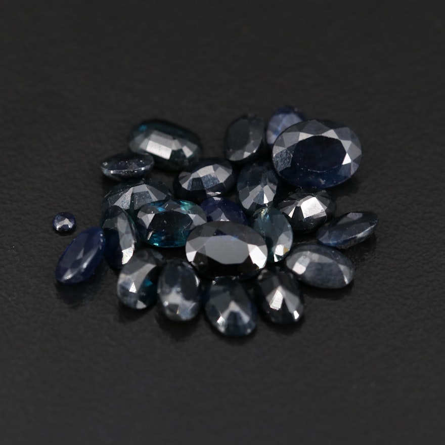 Loose 14.46 CTW Oval and Round Faceted Sapphires