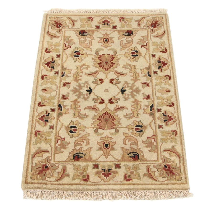 2'1 x 3'3 Hand-Knotted Indo-Turkish Oushak Accent Rug, 2000s