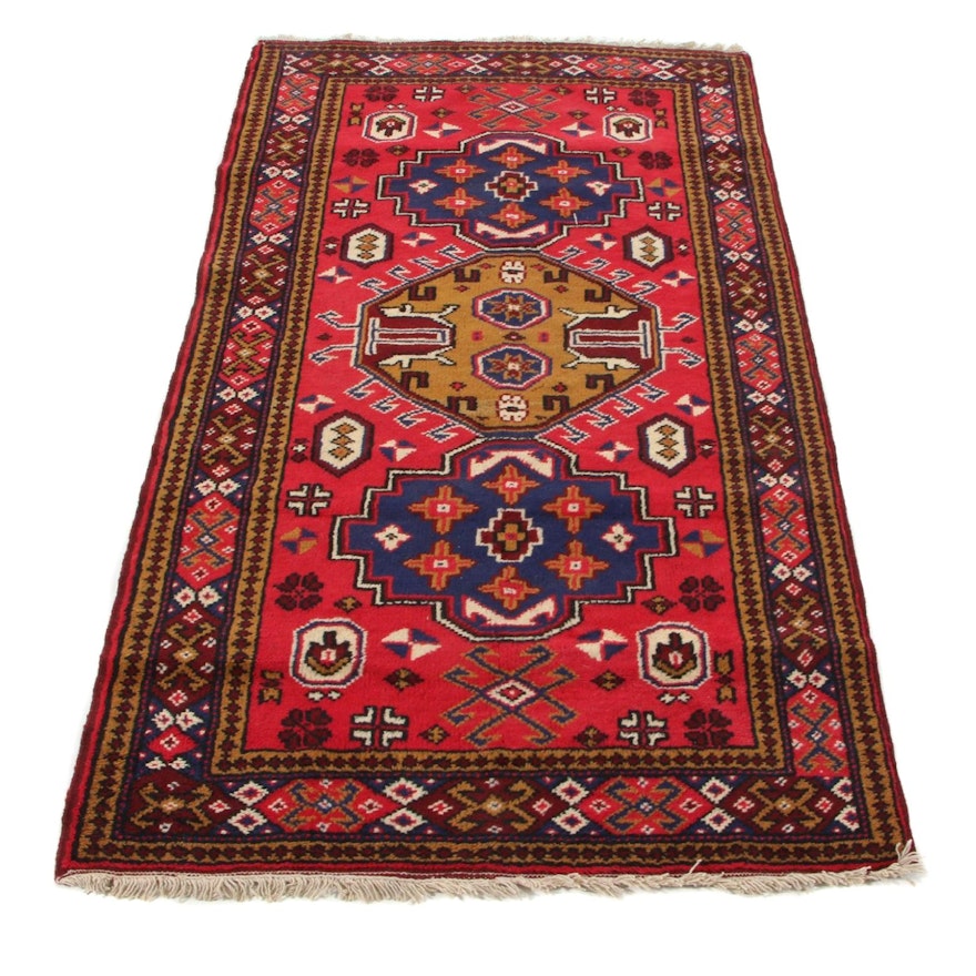 3'4 x 6'3 Hand-Knotted Caucasian Kazak Area Rug