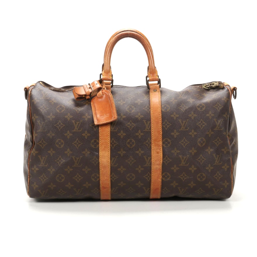Louis Vuitton Keepall Bandouliere 45 in Monogram Canvas and Vachetta Leather