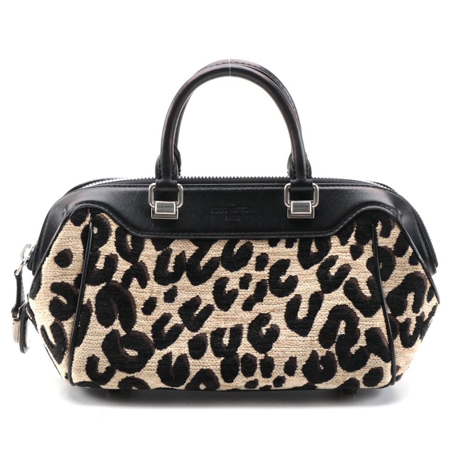 Louis Vuitton Limited Edition Leopard Chenille and Leather Baby Bag