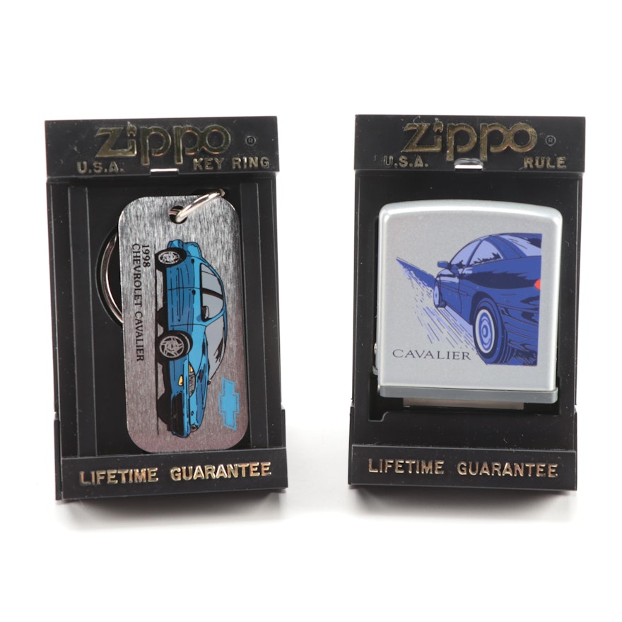 Zippo Spec Samples Keychain and Measuring Tape Endorsing the 1998 Cavalier