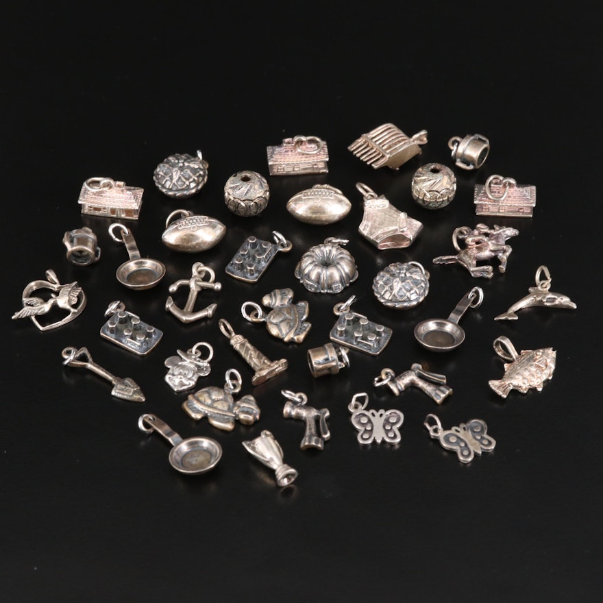 Vintage Sterling Charms in Various Themes
