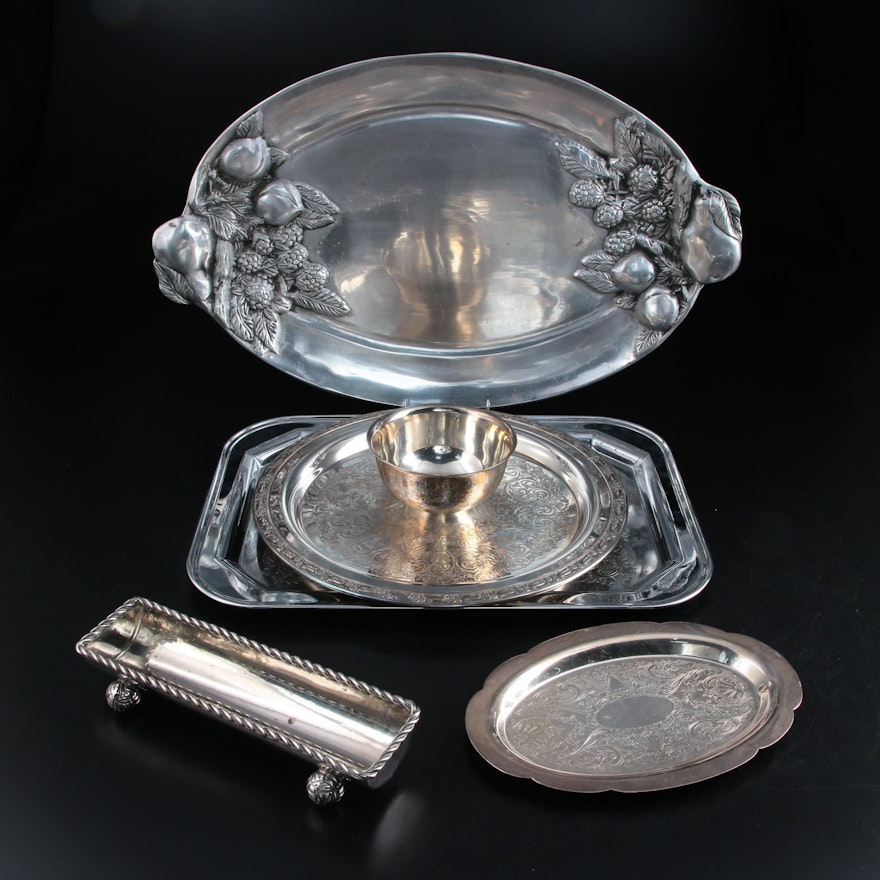 Oneida "Park Lane"and Other Silver Plate and Aluminum Serving Trays