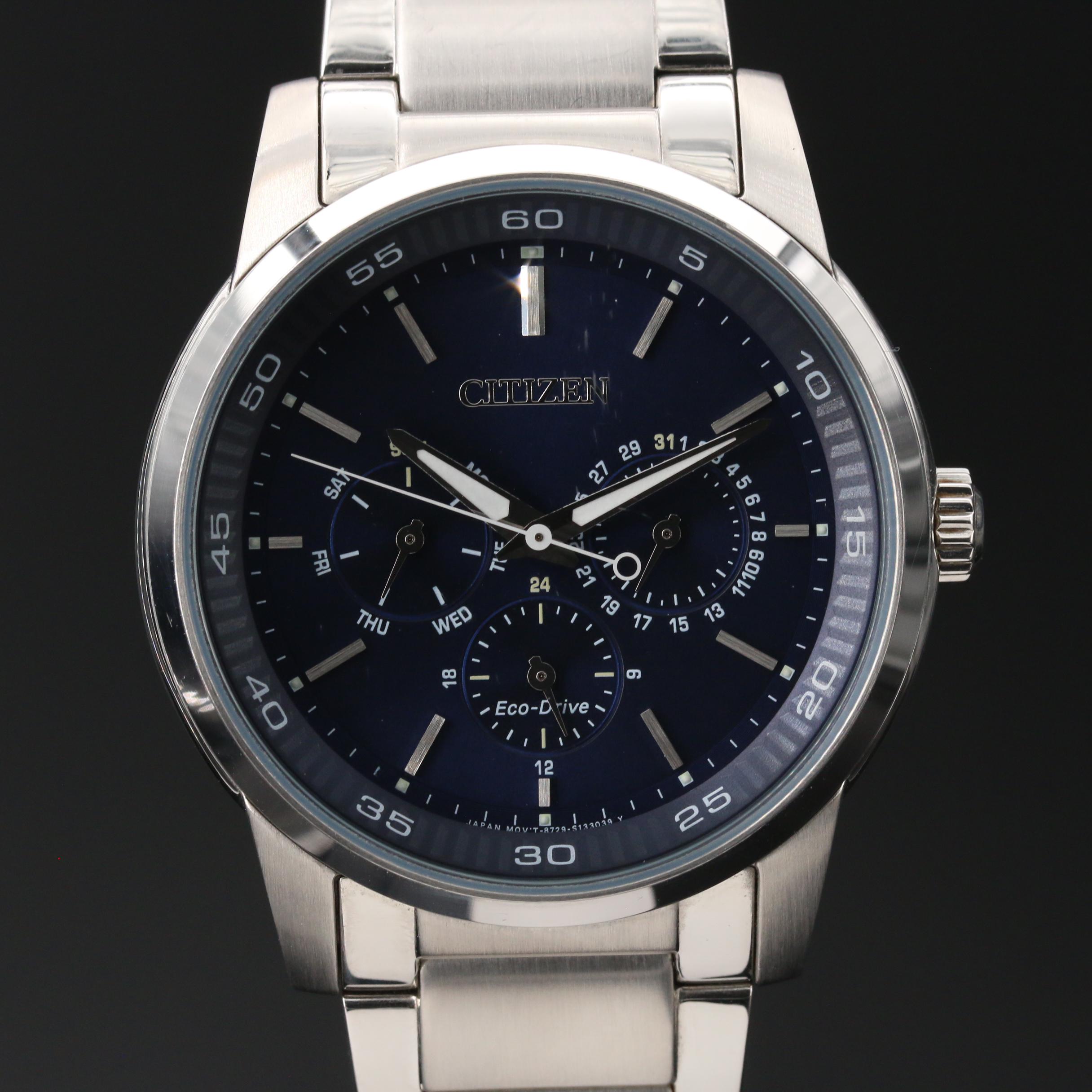 Citizen Eco-Drive Day-Date Stainless Steel Quartz Watch