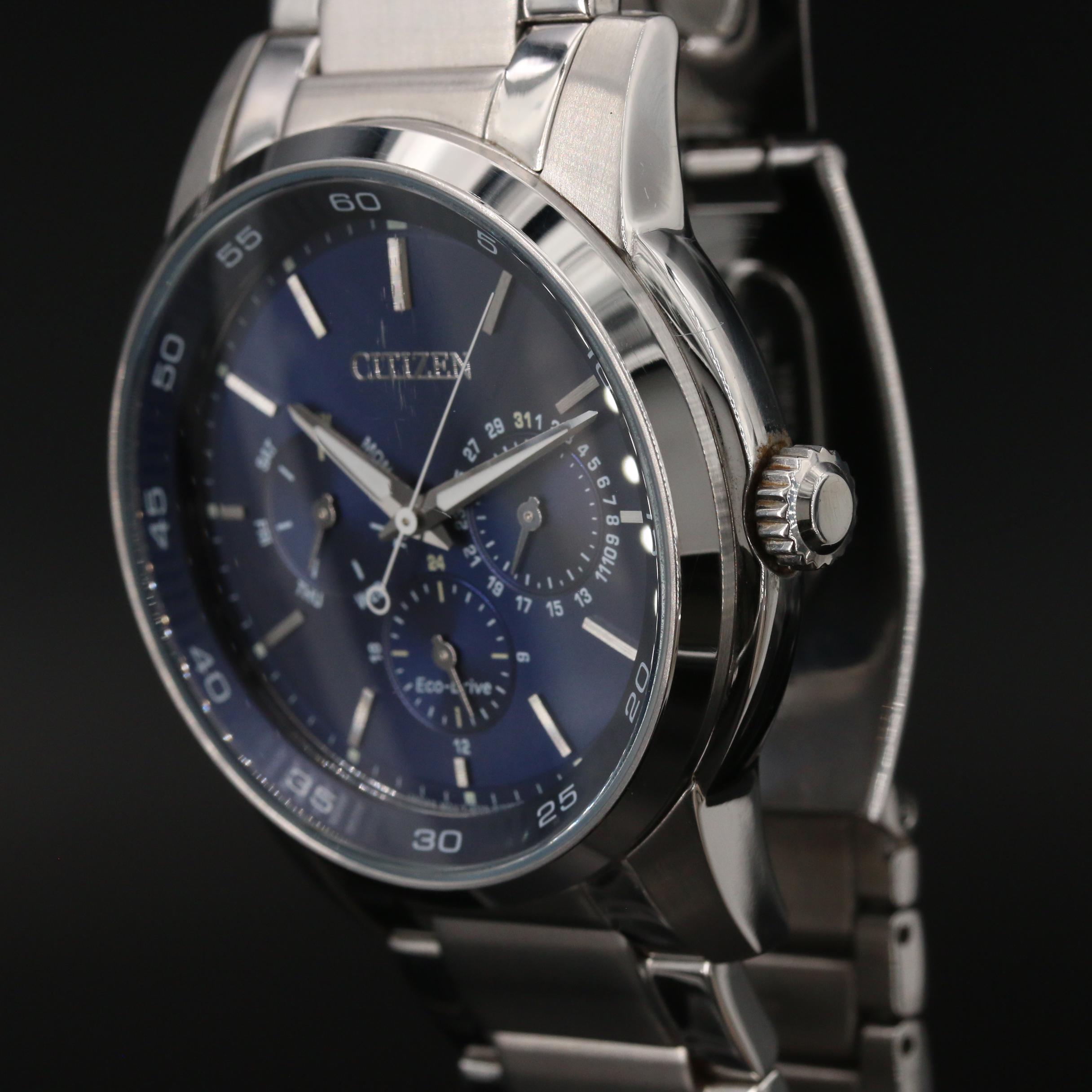 Citizen Eco-Drive Day-Date Stainless Steel Quartz Watch
