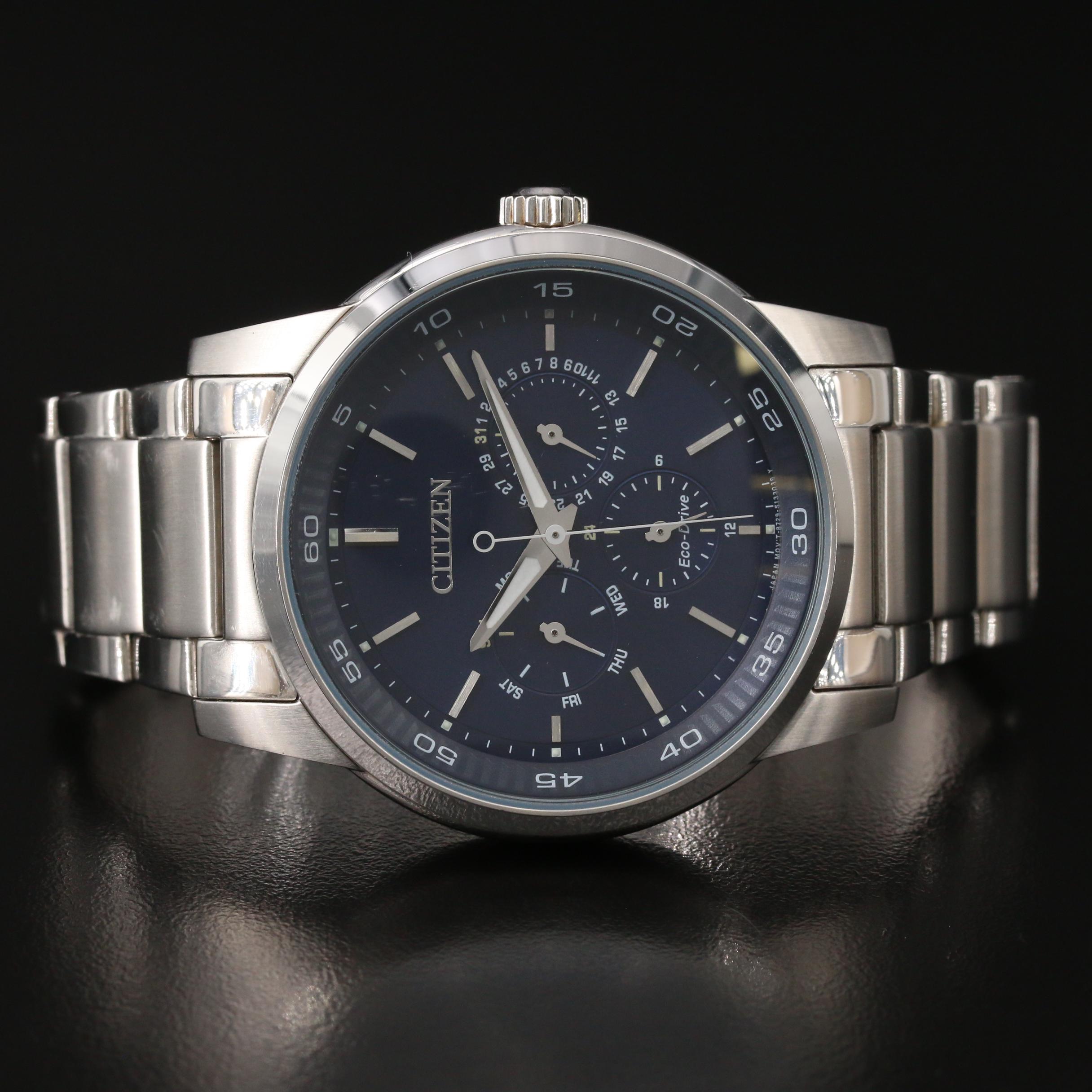 Citizen Eco-Drive Day-Date Stainless Steel Quartz Watch