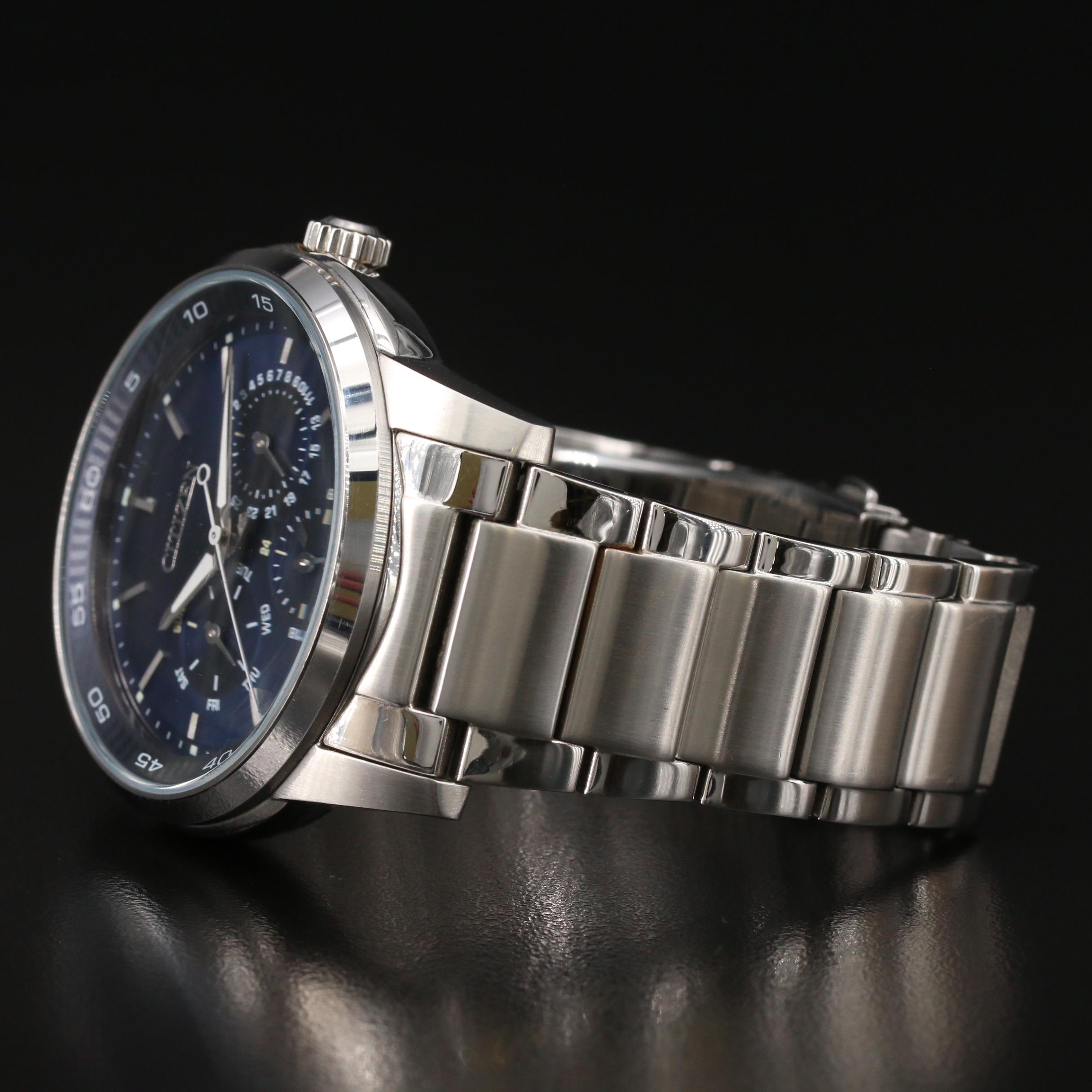 Citizen Eco-Drive Day-Date Stainless Steel Quartz Watch