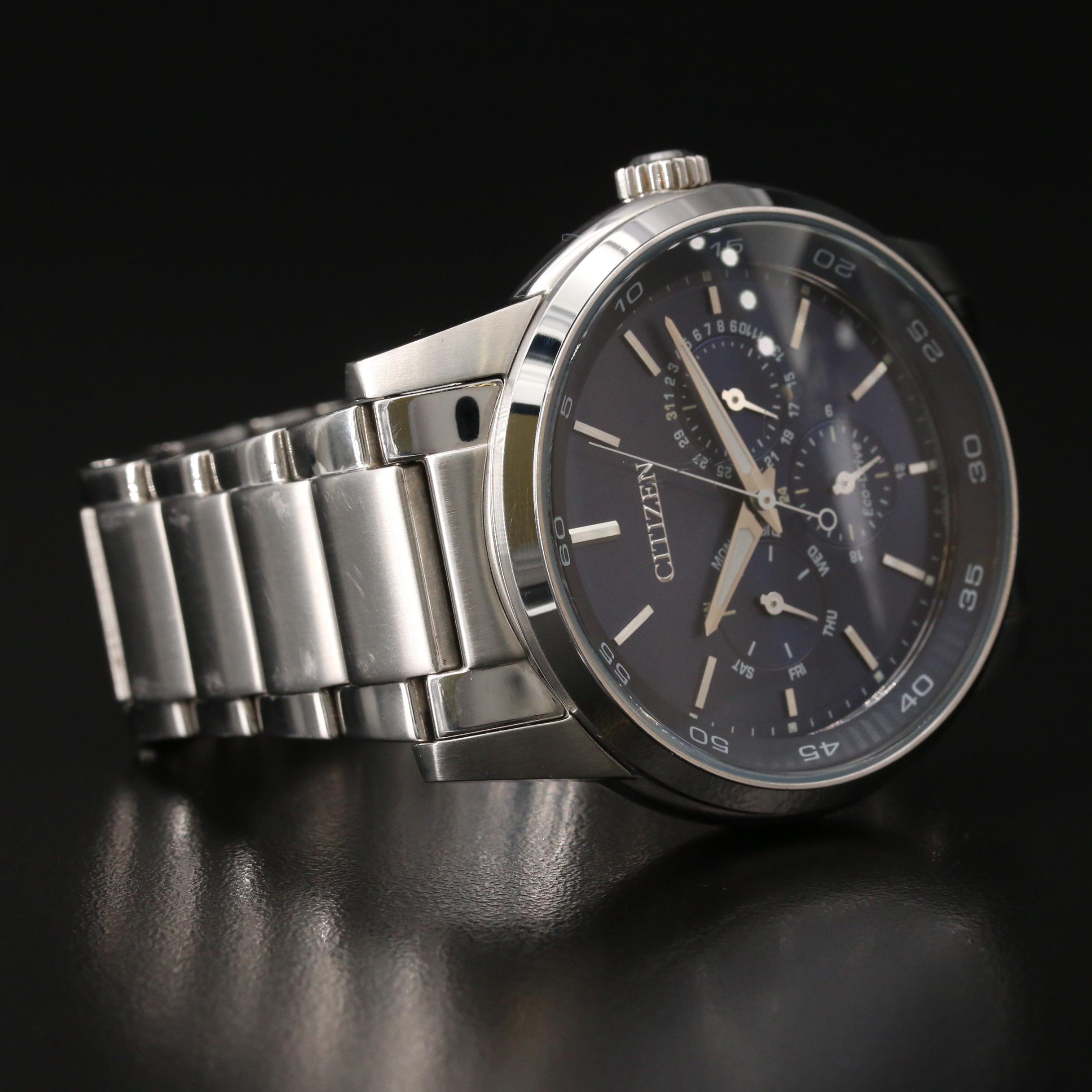 Citizen Eco-Drive Day-Date Stainless Steel Quartz Watch