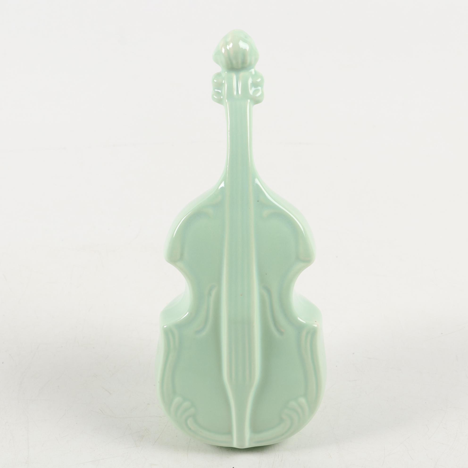 Hull Pottery Figural Telephone and Cello Planters with Ceramic Elephant Planter