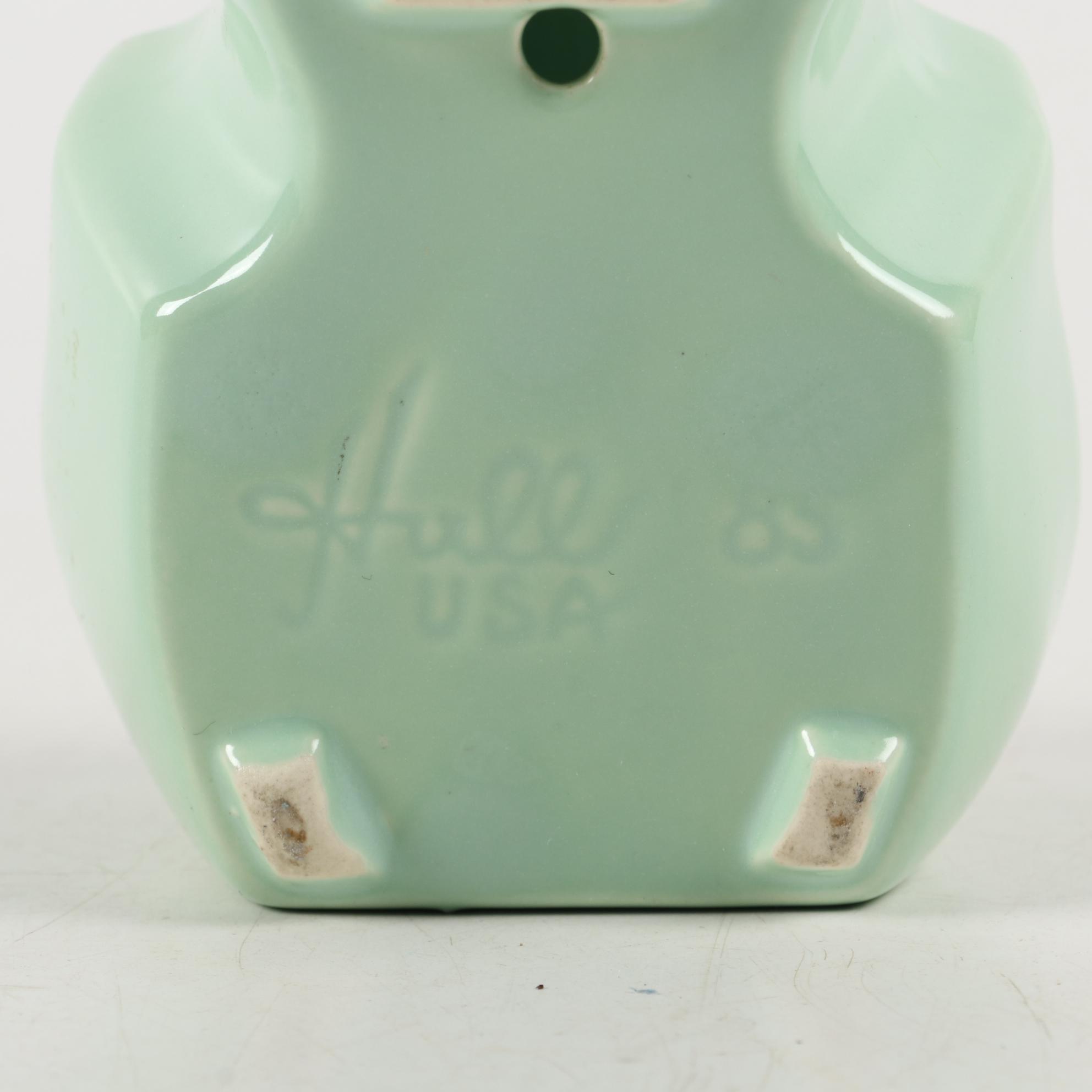 Hull Pottery Figural Telephone and Cello Planters with Ceramic Elephant Planter