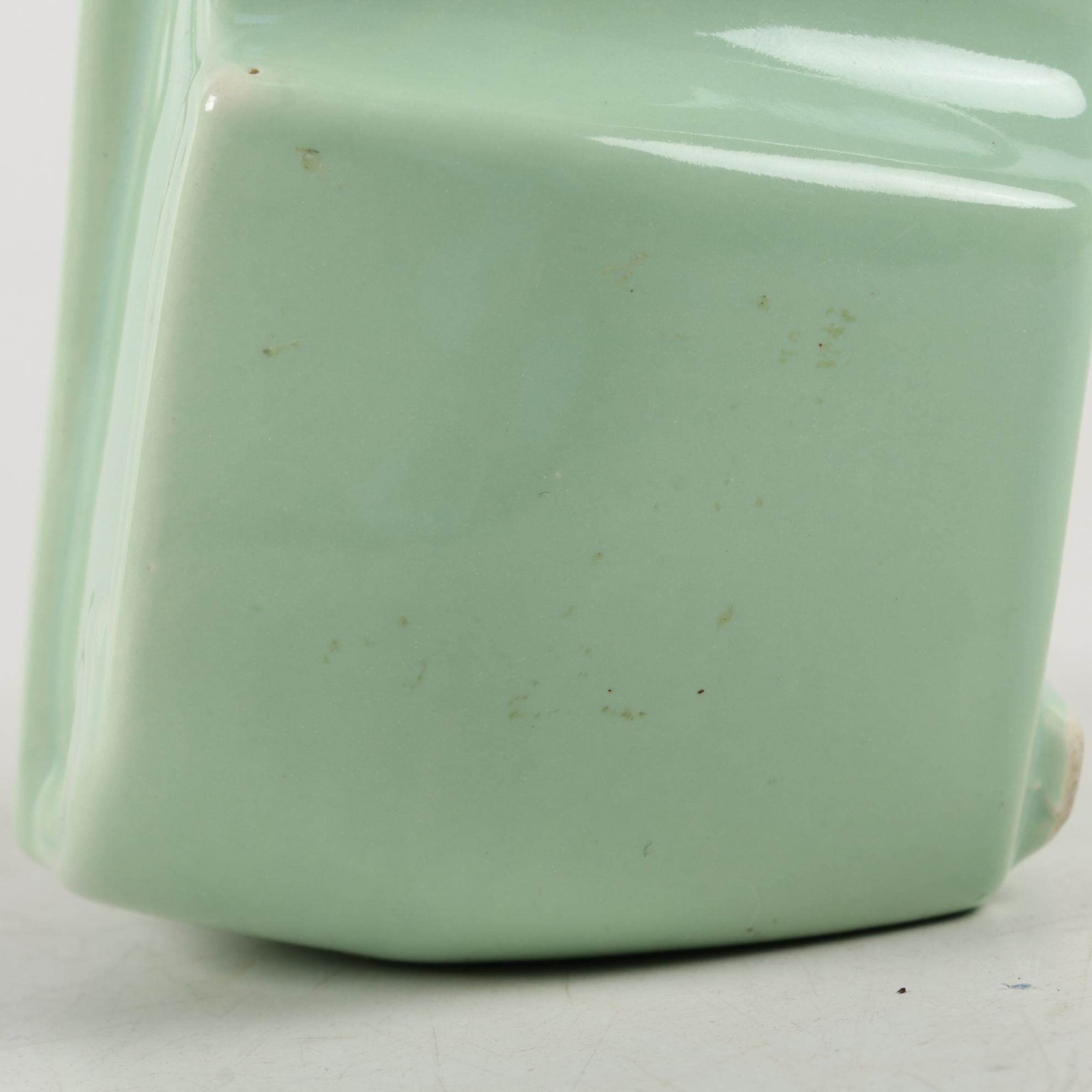 Hull Pottery Figural Telephone and Cello Planters with Ceramic Elephant Planter