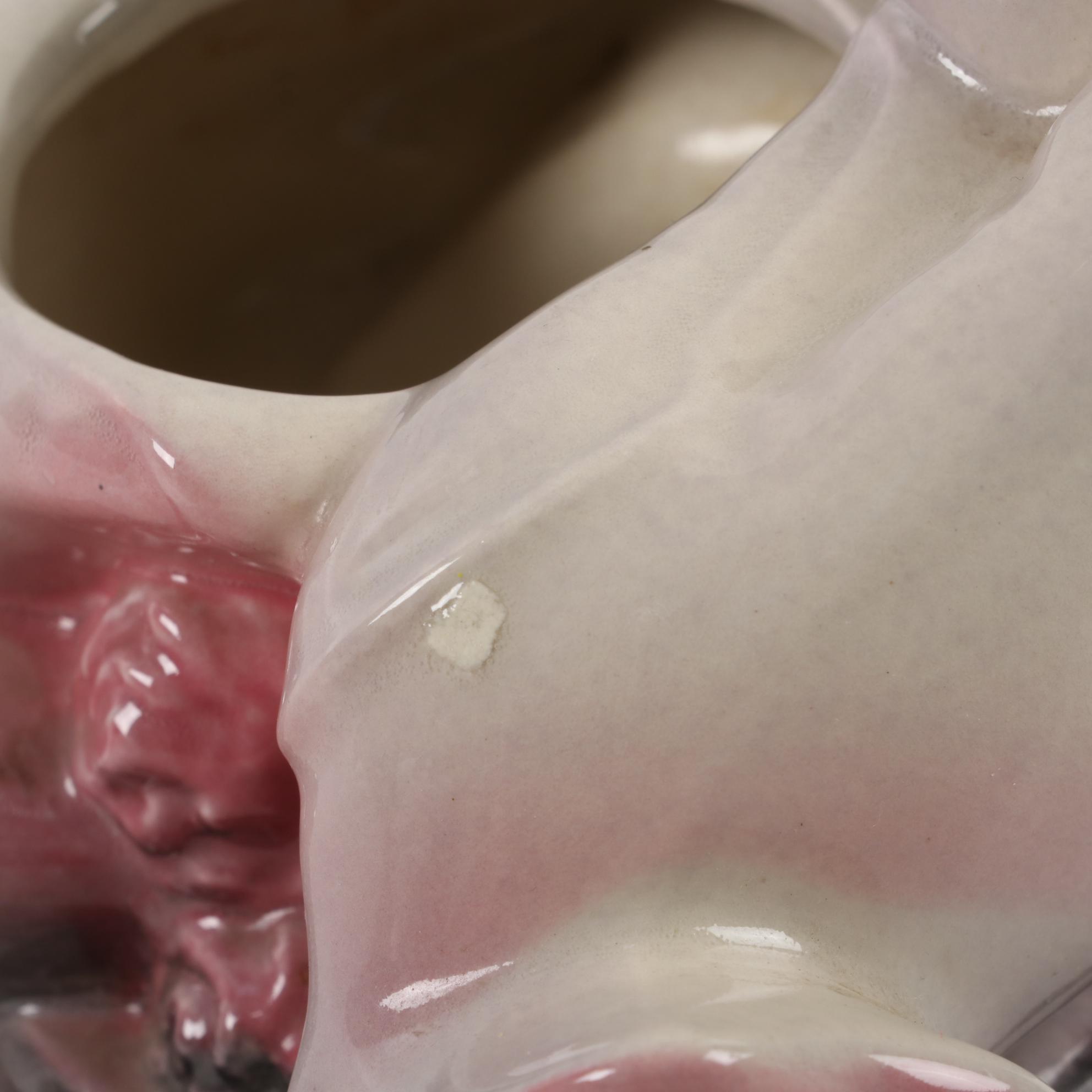 Hull Pottery Figural Telephone and Cello Planters with Ceramic Elephant Planter