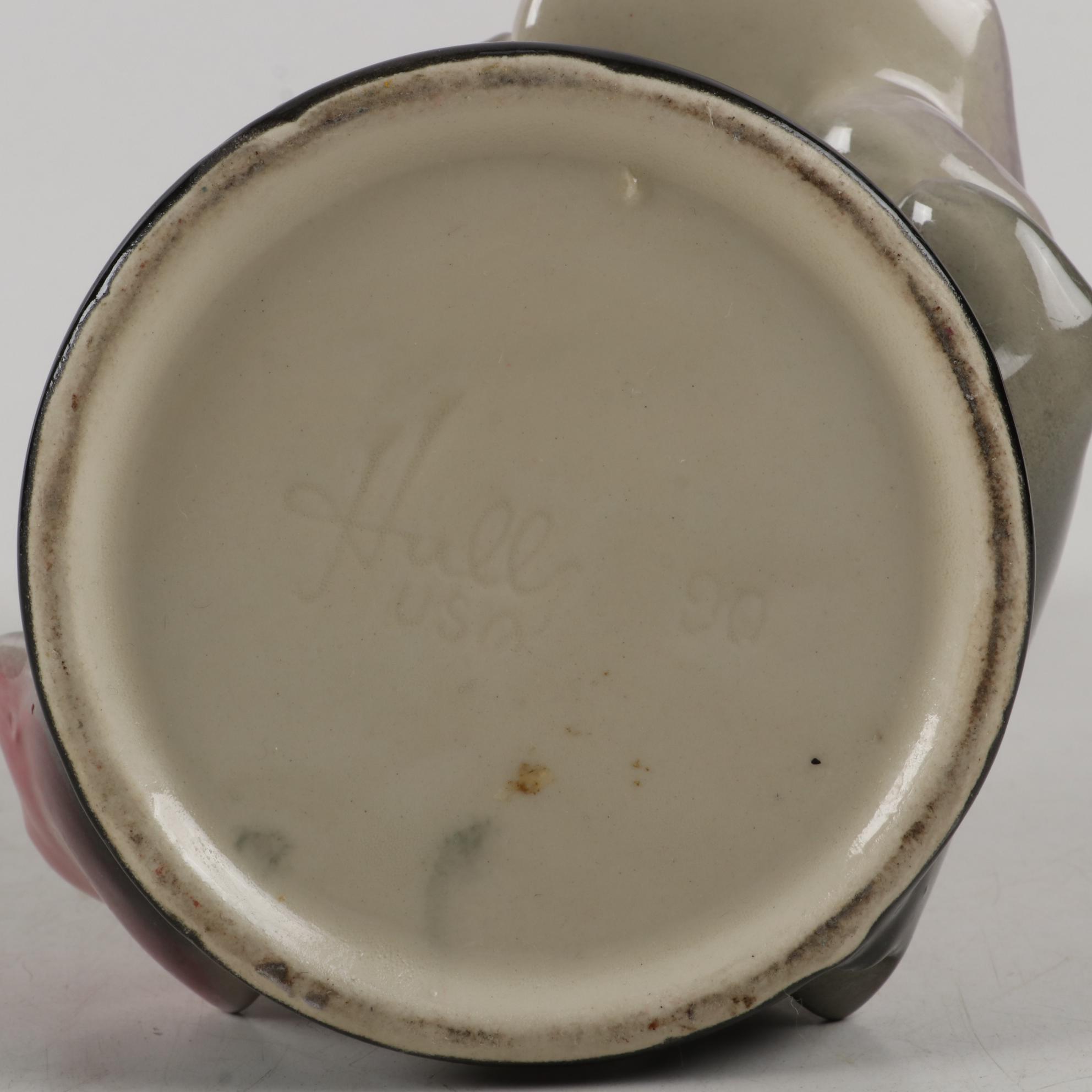 Hull Pottery Figural Telephone and Cello Planters with Ceramic Elephant Planter