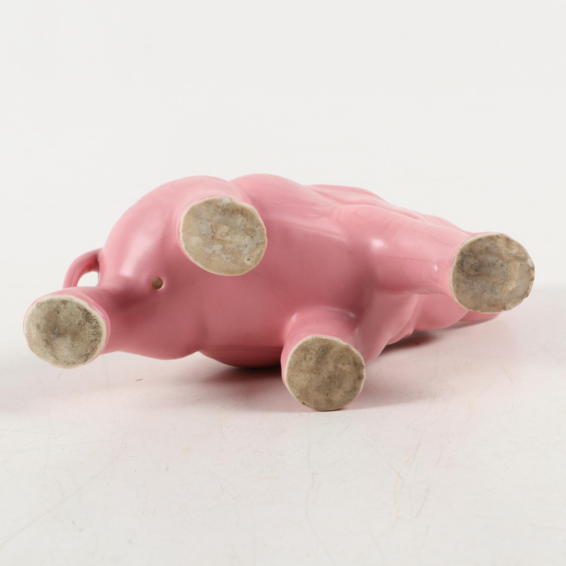 Hull Pottery Figural Telephone and Cello Planters with Ceramic Elephant Planter