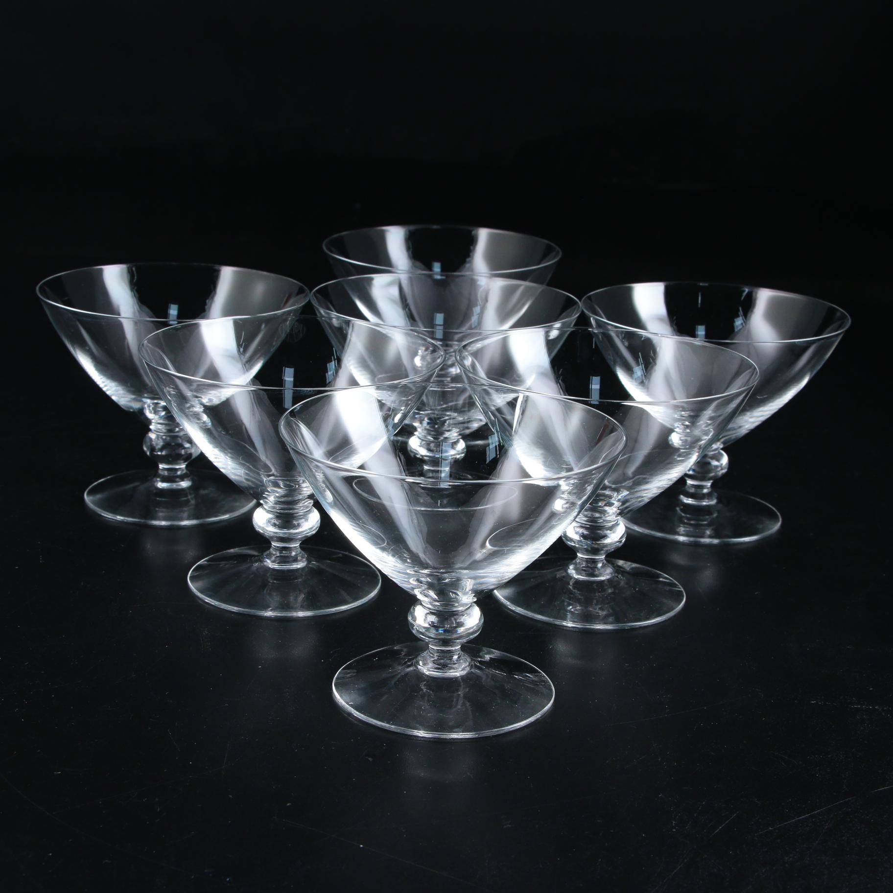 Liqueur and Champagne Glasses with Sherbet Dishes and Others
