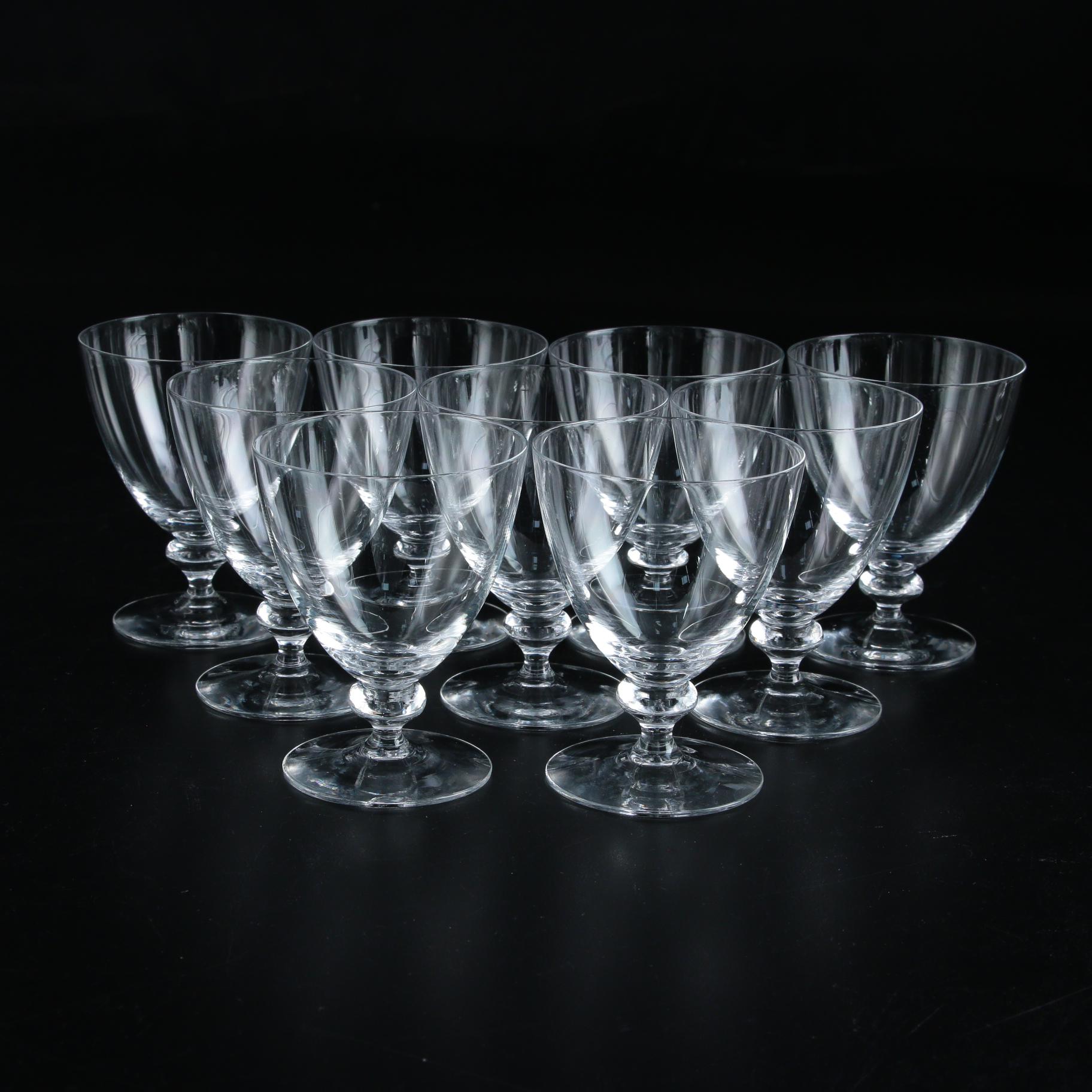 Liqueur and Champagne Glasses with Sherbet Dishes and Others