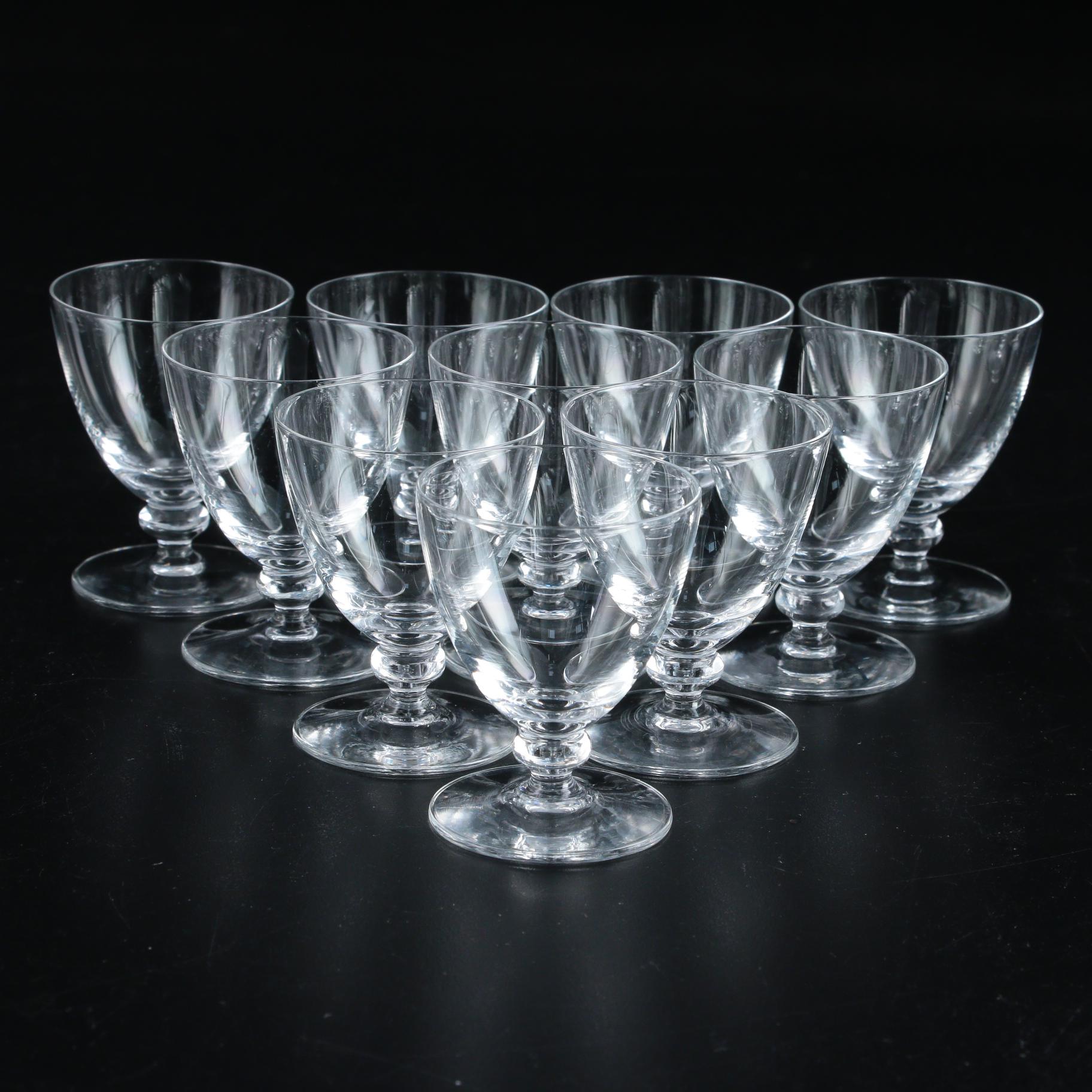 Liqueur and Champagne Glasses with Sherbet Dishes and Others