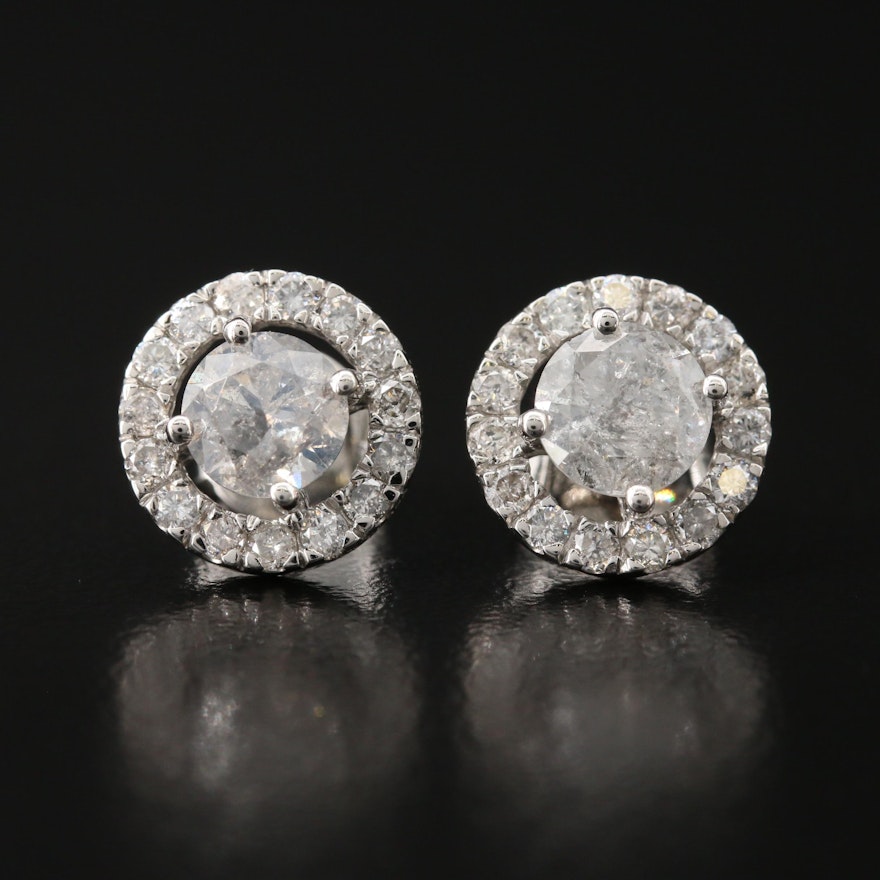 Platinum 2.94 CTW Diamond Halo Earrings