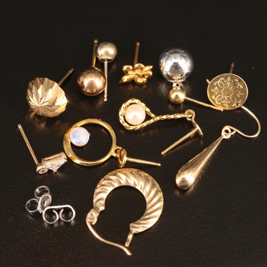 Mixed Lot of 10K and 14K Gold Scrap Jewelry