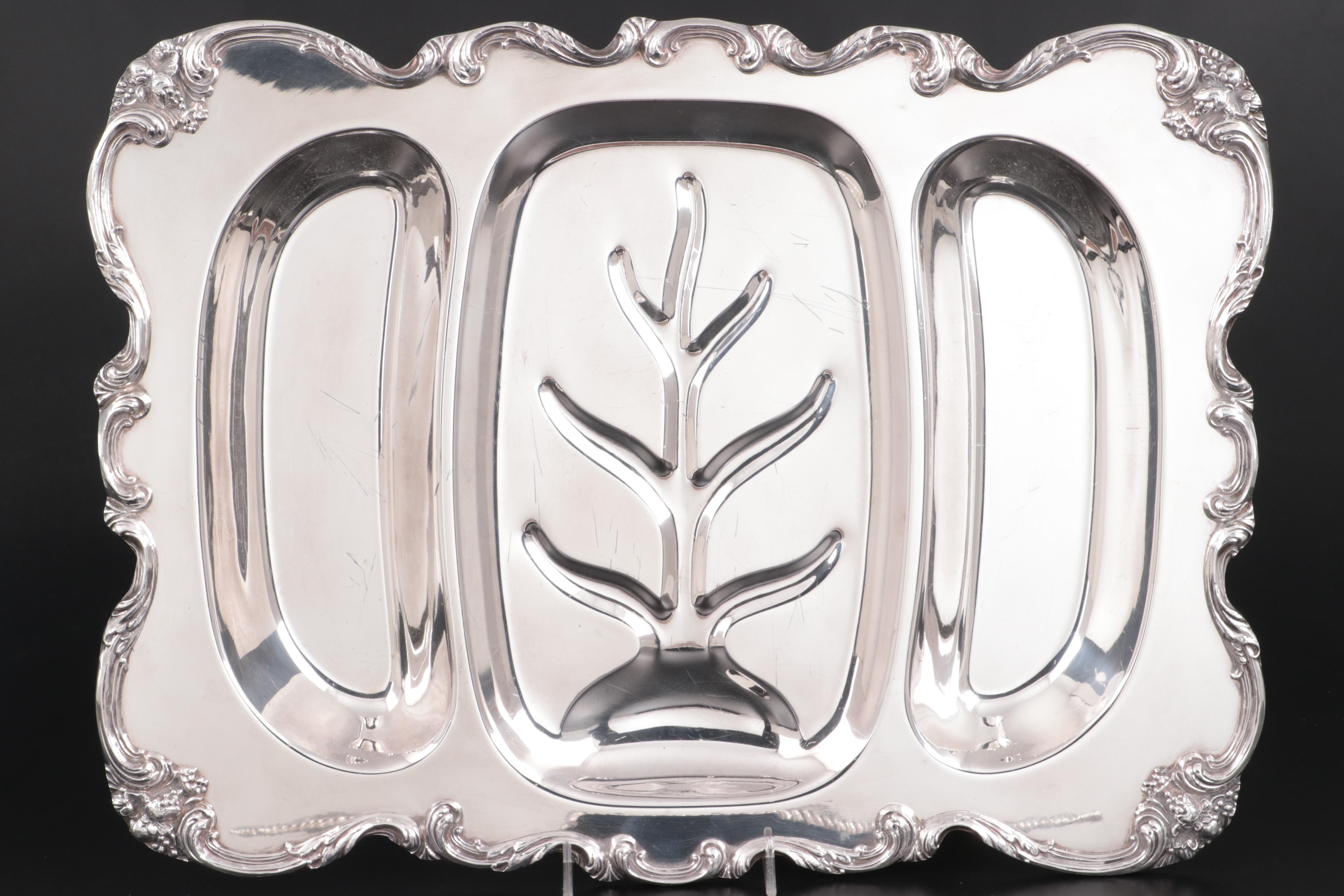 Webster & Wilcox Silver Plate Meat Carving Platter and Other Serveware