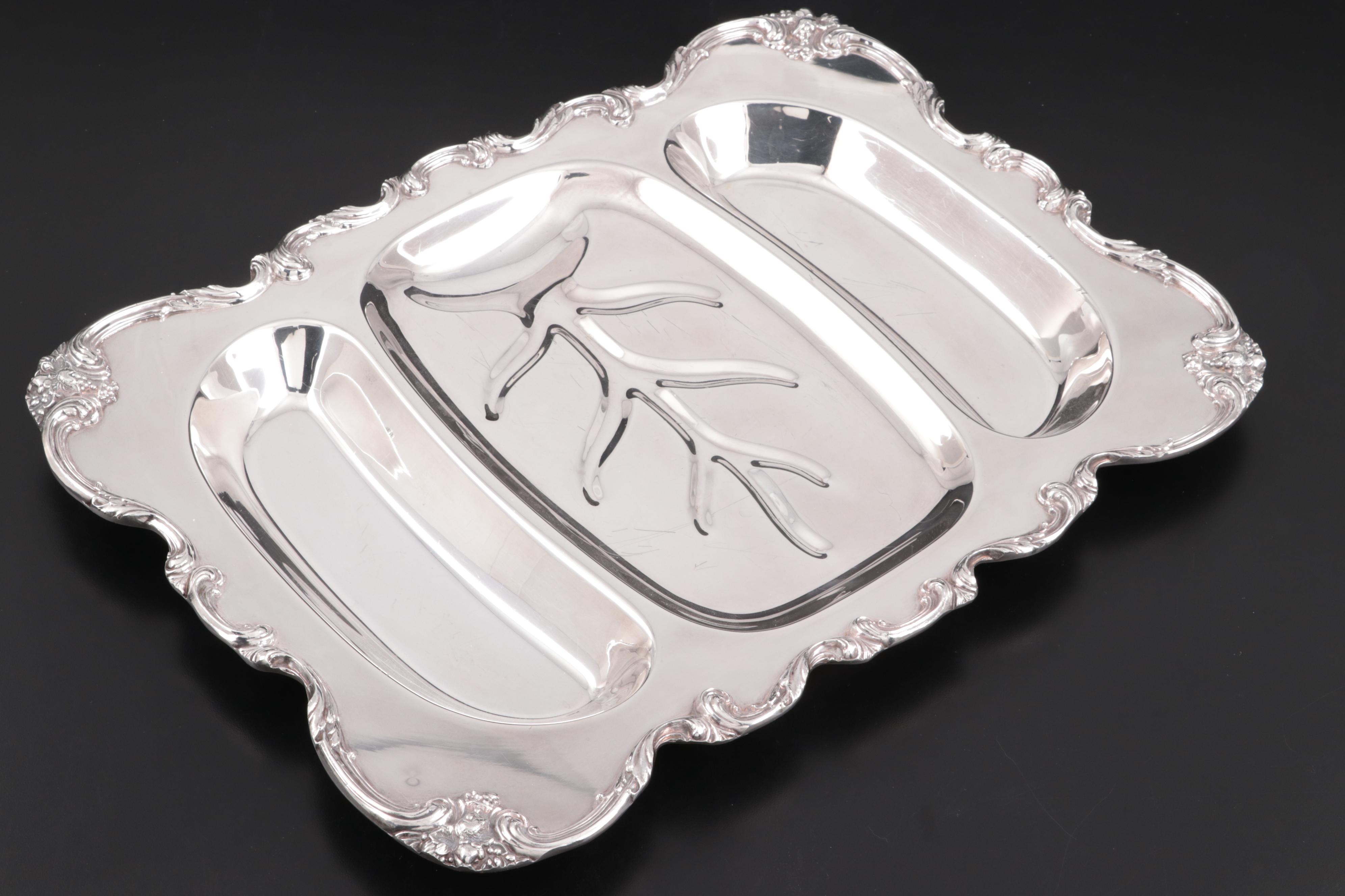 Webster & Wilcox Silver Plate Meat Carving Platter and Other Serveware