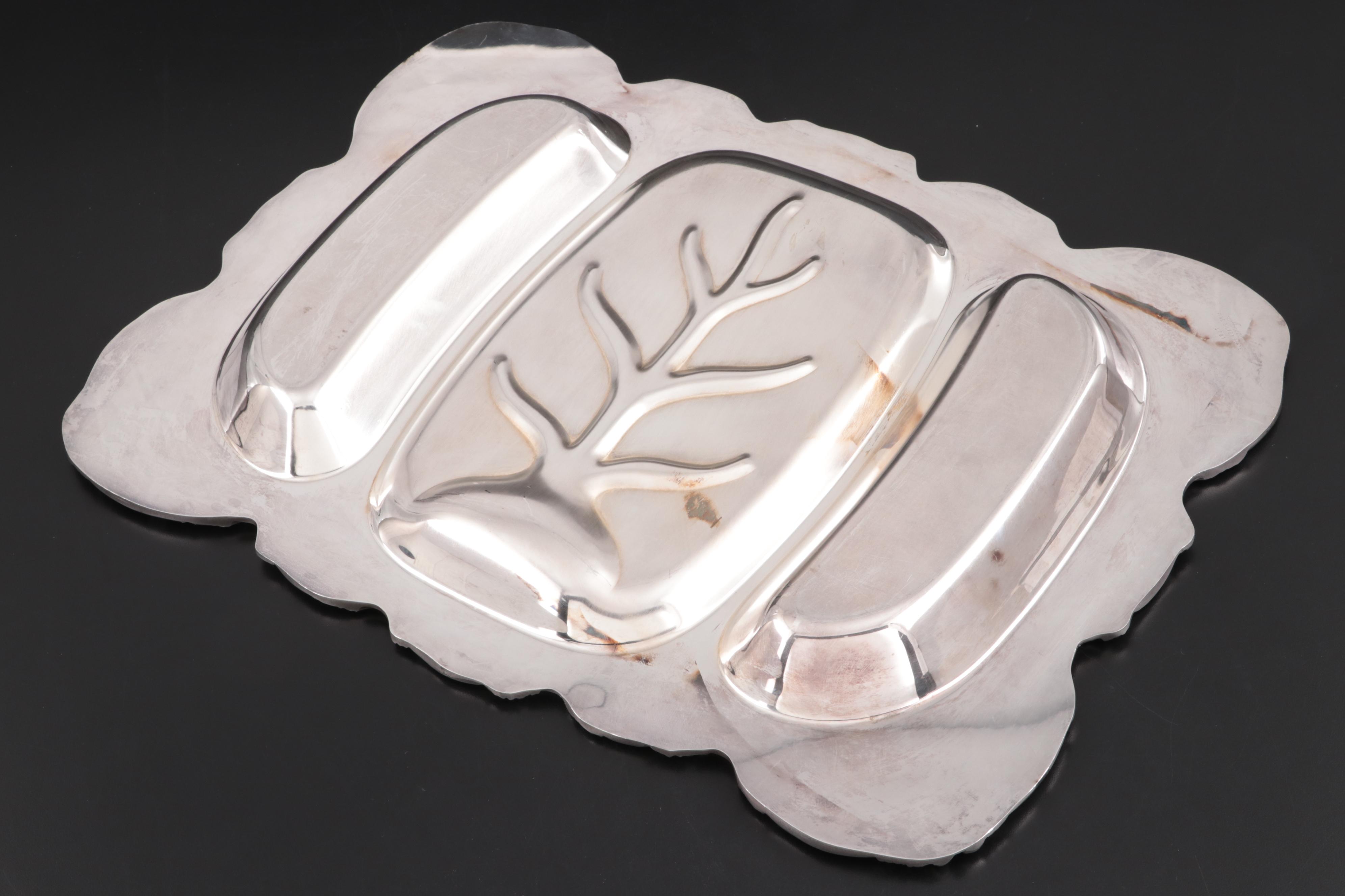 Webster & Wilcox Silver Plate Meat Carving Platter and Other Serveware